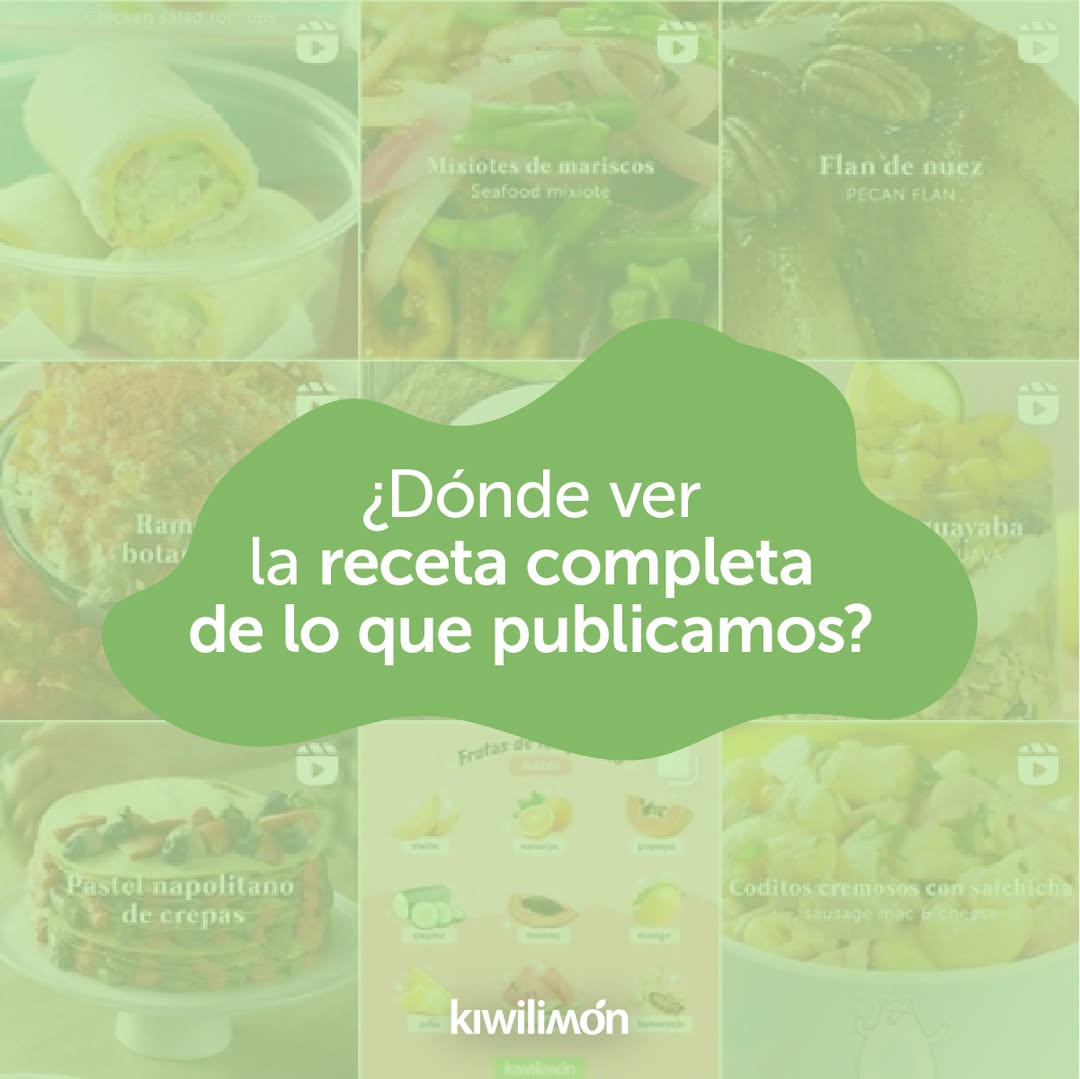 Si quieres ver las recetas escritas paso a paso, no olvides que puedes encontrarlas en nuestro sitio. ¡Solo tienes que ir a nuestro link en bio y ahí las verás! 🤩📋 Aquí te explicamos cómo entrar 👇
#kiwilimón #RecetasFáciles