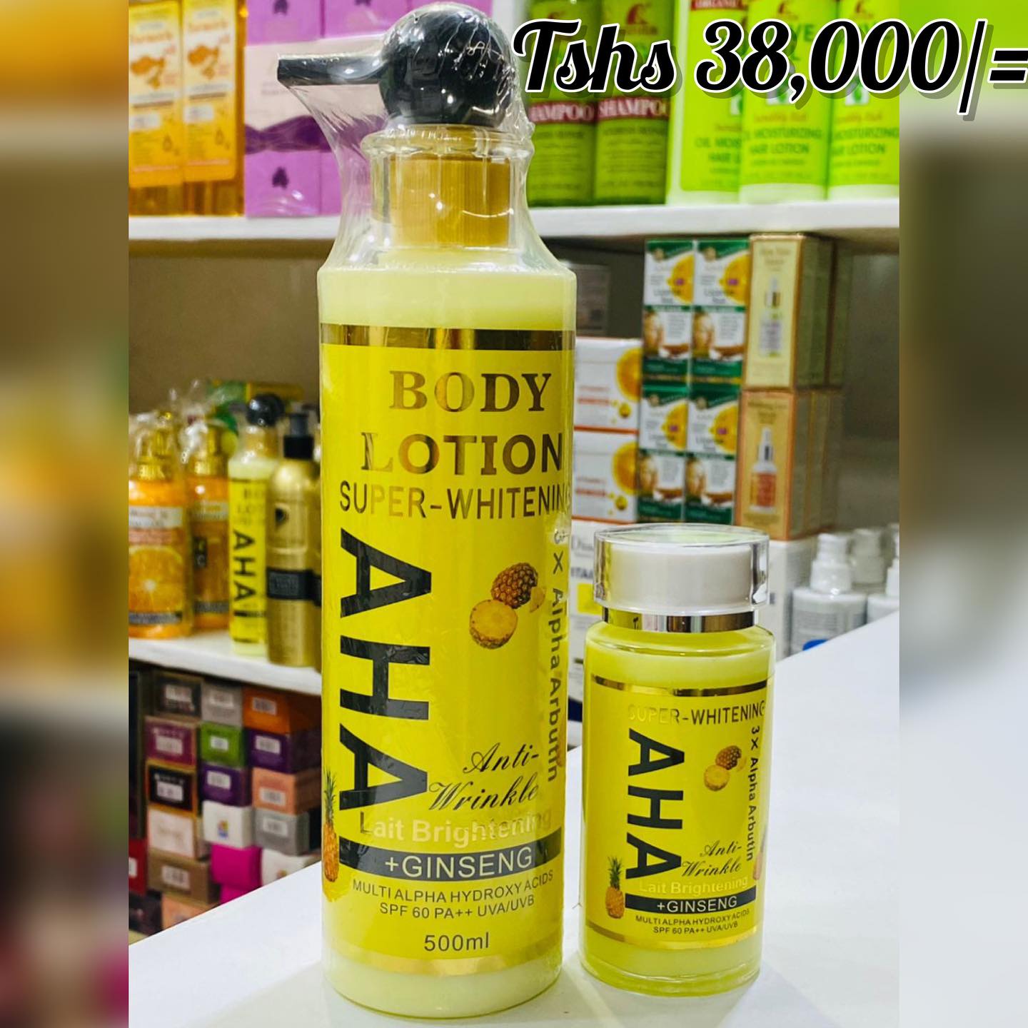 AHA SUPER-WHITENING BODY LOTION & SERUM
-Tshs 38,000/=
💫Inasaidia kuondoa wrinkles (makunyanzi)
💫Inang'arisha ngozi na kukupa weupe bila kuharibu ngozi
💫MBEYA MJINI UTALIPIA BAADA YA KULETEWA NA KUPOKEA
-(Mikoani utatumiwa kwa uharaka na uaminifu)
💫☎️-0673324537