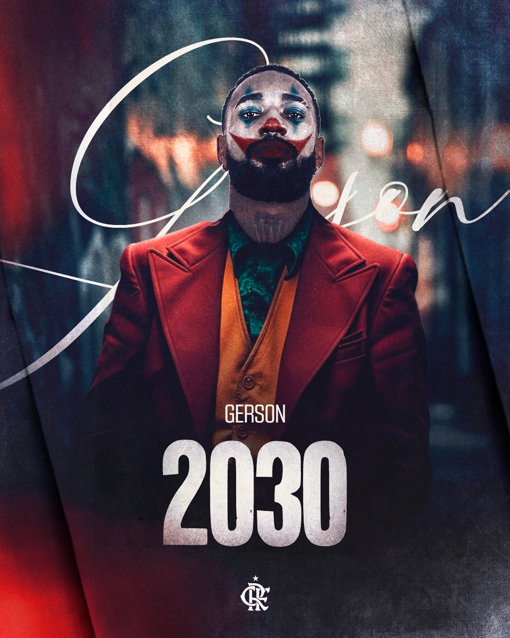 HA! HA! HA! HA! HA! O GERSON FICA!🃏
Nosso Coringa renovou seu vínculo com o Mengão e seguirá aterrorizando os rivais por mais 5 anos!🖋️
#CRF
#renovou