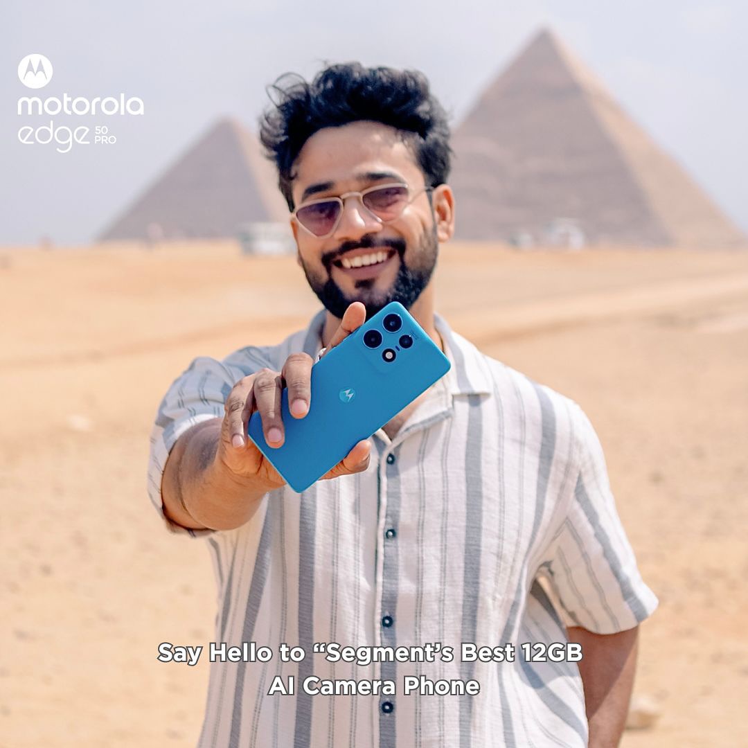With the Pyramids as a backdrop, the Motorola Edge 50 Pro shines in every way with its ultra-vivid display bringing history to life and its Caneel Bay color adding an elegant touch. ๐ฉต The 50MP MotoAI camera and 30x AI Super Zoom capture moments with precision, while its IP68 water resistance makes it ready for any adventure!โจ
#MotorolaEdge50Pro #bigdiwalisale