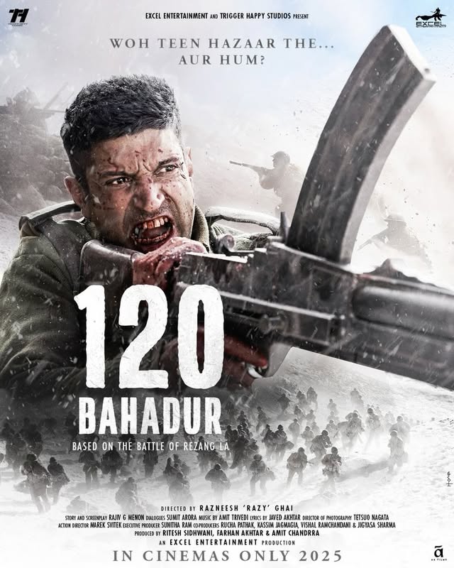 It’s been 62 years since 1962.
Today, we honor the unparalleled courage and sacrifice of the heroes of Rezang La. 120 Bahadur is our tribute to the valor and the indomitable spirit of Major Shaitan Singh and his brave men, who stood their ground against insurmountable odds. Their story echoes through time, reminding us of the price of freedom and the strength of unity, with a special salute to the Ahir community, whose sons displayed unmatched bravery in defending our nation.
#BattleOfRezangLa #RezangLaMartyrsDay
#120Bahadur #EkSauBeesBahadur
#HeroesOfIndia #CourageAndSacrifice #InRemembrance #ahirbravery
@razylivingtheblues @ritesh_sid #AmitChandrra @roo_cha @kassimjagmagia @vishalrr #JigyasaSharma @sunitha.ram #RajivGMenon @itsamittrivedi @jaduakhtar @SumitAroraa @marektatankasvitek @nagatatetsuo @arhan.bagati @excelmovies @triggerhappystudio #AAFilms