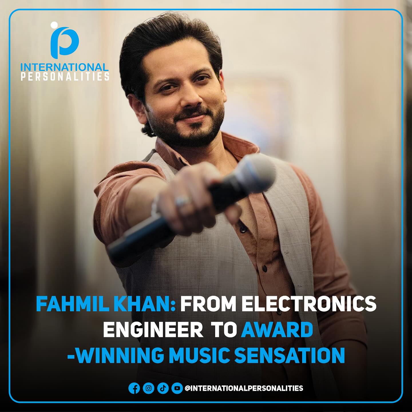 Fahmil Khan's journey is a remarkable tale of courage, passion, and perseverance. Starting as a bright engineering graduate from BITS Pilani Dubai, Fahmil initially envisioned a career in technology. But deep down, his heart resonated with music, a passion too powerful to ignore. Determined to follow his dreams, Fahmil made the bold decision to leave his engineering path and dive into the world of music.
A self-trained vocalist and guitarist, Fahmil honed his craft through relentless dedication. To kickstart his musical journey, he began organizing jamming sessions in reputed cafes across the UAE, captivating audiences with his soulful voice and raw talent. These sessions quickly gained popularity, paving the way for private shows and concerts. Before long, his performances became sold-out sensations, marking the beginning of an extraordinary career.
Fahmil's stage presence and unique sound brought him to some of the most iconic venues across the UAE and India, including Mumbai, Goa, Hyderabad, Chennai, and Kerala. His talent caught the attention of Bollywood legends like Shankar Mahadevan and Vishal-Shekhar, leading to unforgettable collaborative performances.
As a singer-songwriter, Fahmil has created magic with his original compositions like 'Kehta Hai Dil' and 'Oye Rabba', released by Zee Music, touching countless hearts. His discography also includes numerous Hindi and Punjabi originals with leading music labels, further solidifying his place in the industry.
Fahmilโs music has taken him across the globe, with live performances in countries such as Tanzania, Thailand, Cambodia, Bahrain, and Qatar. His shows, packed with energy and emotion, continue to attract fans worldwide. Recently, Fahmil was honored with awards for being the Best Singer Influencer, a testament to his impact on music and audiences alike.
#internationalpersonalities