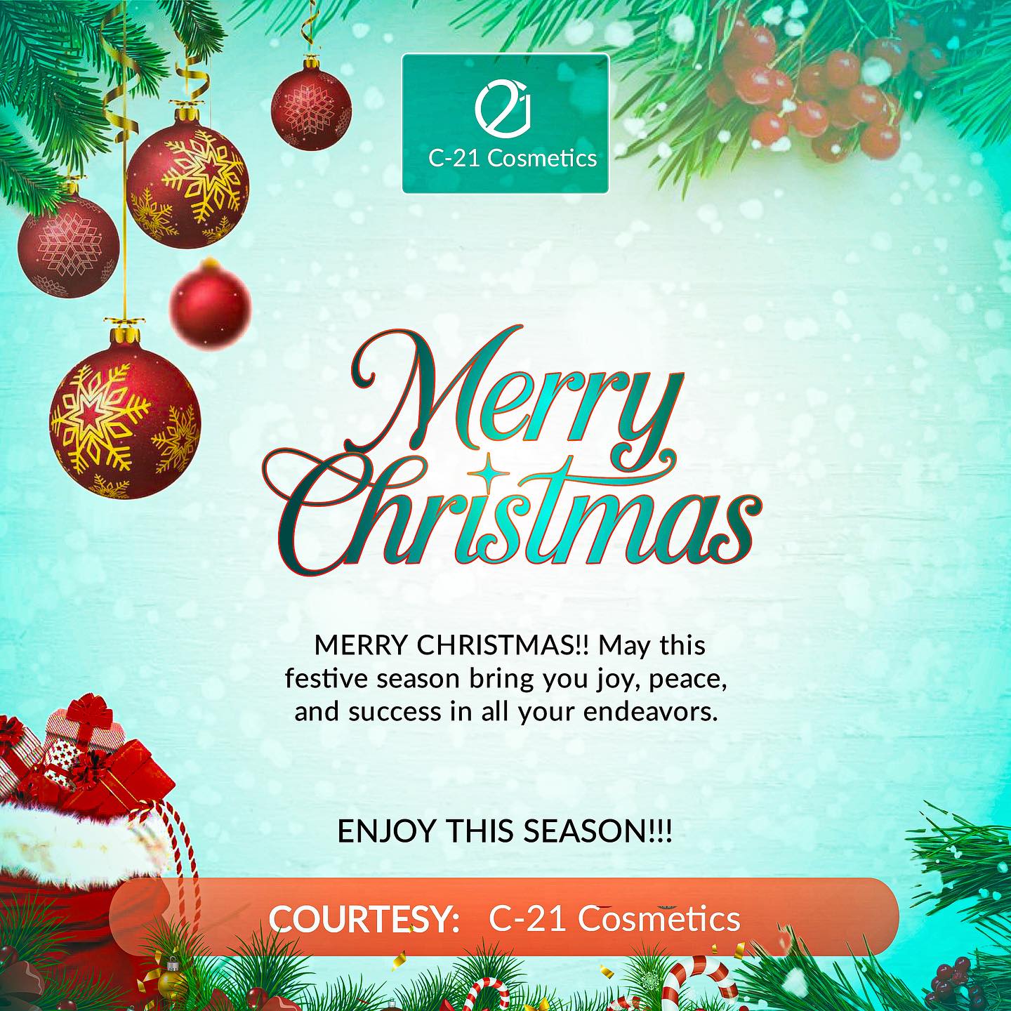 Our holiday break starts now, but don’t worry, we’re just a message away if you need us.
Your haircare journey continues, and we’re so grateful for your trust this year.
We’ll be back soon with more goodness, but for now, enjoy the season and take care of that beautiful hair.
#c21cosmetics #haircareproduct #besthaircare #merrrychristmas🎄🎁⛄️🎅 #merrychristmas