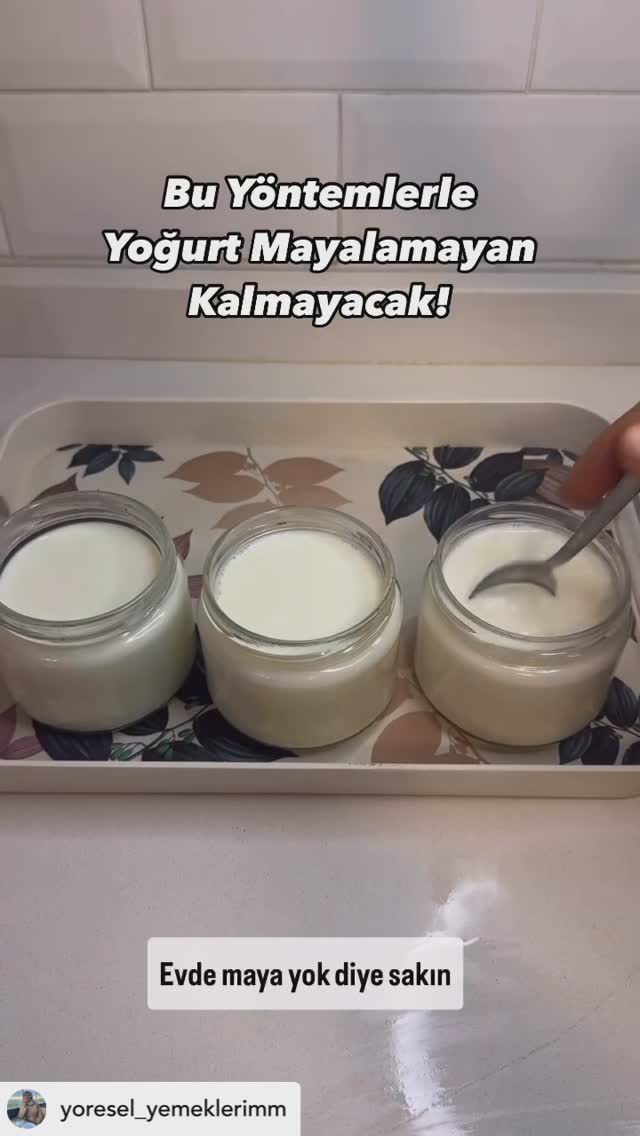 Via: @yoresel_yemeklerimm
🥛 Evde Maya Yok Diye Sakın Yoğurtsuz Kalmayın! 🥛
Bugün size anneannemden öğrendiğim, tamamen doğal ve evdeki malzemelerle yoğurt mayalamanın sırrını paylaşacağım. 💡 Yoğurt yapmak için her zaman hazır maya bulmamıza gerek yok; bulgur, hurma, susam ve üzüm gibi doğal malzemelerle yoğurdunuzu kolayca mayalayabilirsiniz. 🍇🌾
👩🍳 Peki nasıl yapıyoruz?
1️⃣ Öncelikle sütümüzü kaynatıyoruz ve ılımaya bırakıyoruz. Parmağınızı yakmayacak kadar sıcaklıkta olması yeterli.
2️⃣ Sütü ayrı ayrı küçük kavanozlara paylaştırıyoruz.
3️⃣ Her bir kavanoza farklı malzemeler ekleyebilirsiniz: bulgur, hurma, susam veya üzüm. İsterseniz hepsini bir kavanozda karıştırarak da deneyebilirsiniz!
• Hurma ile mayalanan yoğurt daha tatlı oluyor.
• Bulgur ile yapılan biraz ekşi, ama çok lezzetli.
• Susam ile mayalanan ise hafif ve dengeli bir tat sunuyor.
4️⃣ Kavanozlarımızı hazırladıktan sonra en az 8 saat mayalanmaya bırakıyoruz.
• İsterseniz 5 dakika ısıtılmış bir fırında bekletebilir veya kavanozları bir beze sararak dışarıda dinlendirebilirsiniz.
✨ Sonuç? Büyük tencerede hazırladığım yoğurdum, bu minik kavanozlarda denediğim doğal mayalarla lezzet buldu. Hem çok sağlıklı hem de katkısız! Maya aramanıza gerek kalmadan bu yöntemi mutlaka deneyin.
🎥 Videoda detaylarıyla gösterdim, mutlaka izleyin ve deneyiminizi benimle paylaşmayı unutmayın!
Afiyet olsun! 💛