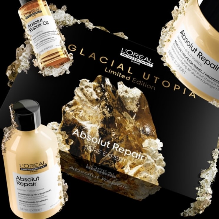 Loreal Absolut Repair linija je namenjena za negu svih tipova suve i ostecene kose. Formula je obogacena ekstraktom mekinja,zlatne kinoe i proteinom psenice. Za trenutnu i povrsinsku obnovu kose. @sallon_celebrity