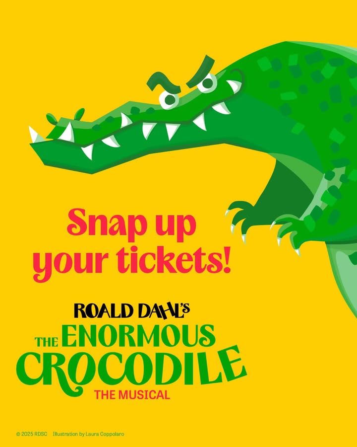 LOOK SNAPPY! 👀 The Enormous Crocodile is sneaking his way to @the_lowry this Christmas with his tummy rumbling. Book your tickets today for this wickedly funny musical.