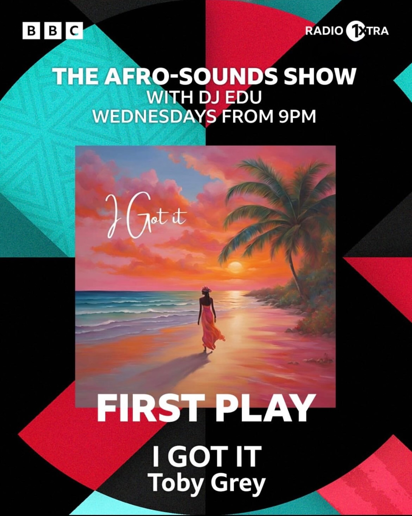 “I Got It” drops at midnight but DJ Edu Got It on @bbc1xtra first! Tune in to listen tonight before it drops!
Blessings @iamdjedu #Afroboss for the support 🙏🏾
Don’t miss it TRIBE! 🔥🔥🔥#IGOTIT #TobyGrey #IGI