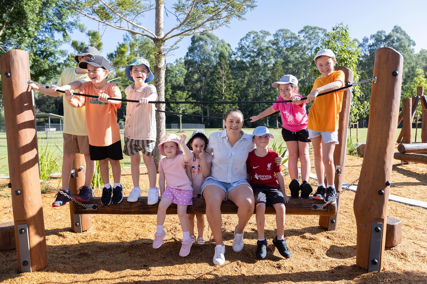 Last week we opened the “Ash Barty Playground”, a park and playground for the Springfield community to enjoy. Encouraging children to be active and play is a passion of mine, and I can’t wait for local families, including my own, to visit this beautiful space.
Thank you to the Queensland Government and other project partners for bringing this project to life.
Fun fact… from above, the looped, connecting pathways resemble a giant tennis ball 🎾
