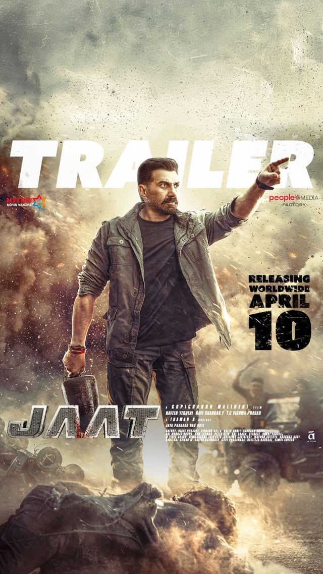THE ATOM BOMB OF ACTION 💣 is all set to EXPLODE 💥💥💥
#JaatTrailer OUT NOW ❤️🔥
▶️ https://youtu.be/7noiElC2MpE
MASS FEAST GUARANTEED!
#JAAT GRAND RELEASE WORLDWIDE ON APRIL 10th 🔥
#BaisakhiWithJaat
Starring Action Superstar @iamsunnydeol
Directed by @dongopichand
Produced by @MythriOfficial & @peoplemediafactory
A @musicthaman Mass Beat
@randeephooda @vineet_ksofficial @reginaacassandraa @saiyami @doprishipunjabi @kollaavinash @navinnooli @babasaikumar @prasad_adi #JayaPrakashRaoDote