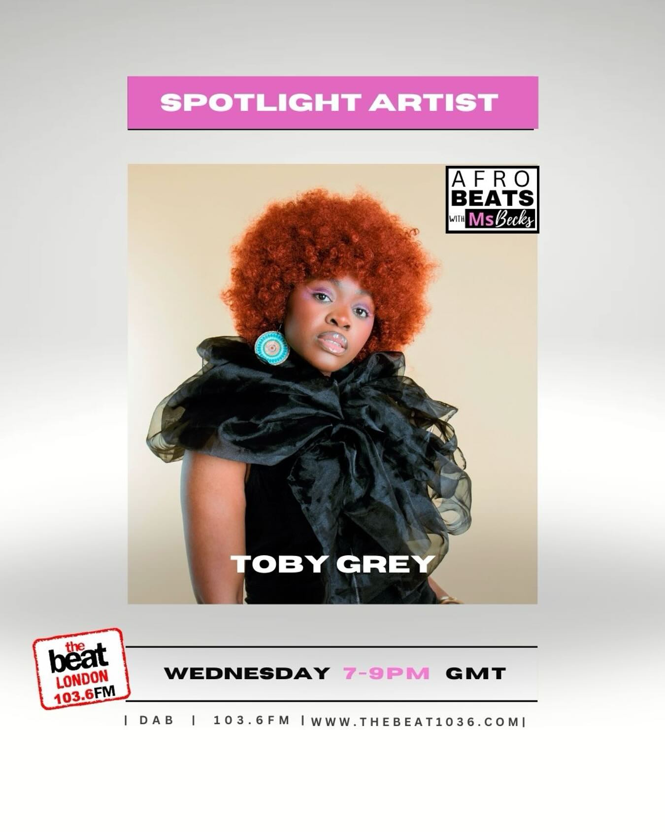 Super excited to share last weeks #spotlightartists
The very talented @iamtobygrey with seamless blends of genres her latest single “I Got It” was featured on the NEW 4 list week. 🔥🔊
#newsingles #freshsounds #afrobeatswithmsbecks