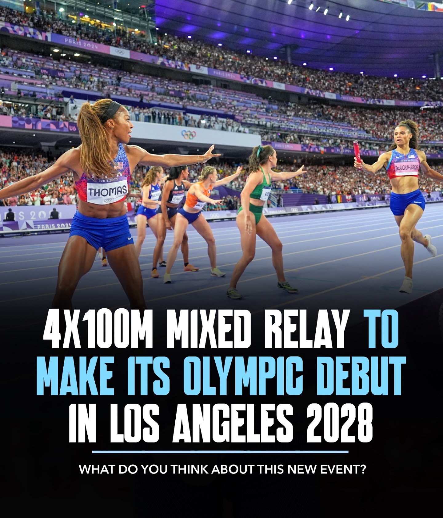 History will be made in Los Angeles! 🇺🇸
The 4x100m mixed relay is set to debut at the 2028 Olympic Games, adding a fresh and thrilling twist to the sprinting program.
Two men, two women, one team — who will master the strategy and take Olympic gold? 🥇
Post by @athletics_eu
#la2028 #olympics #mixedrelay #trackandfield
