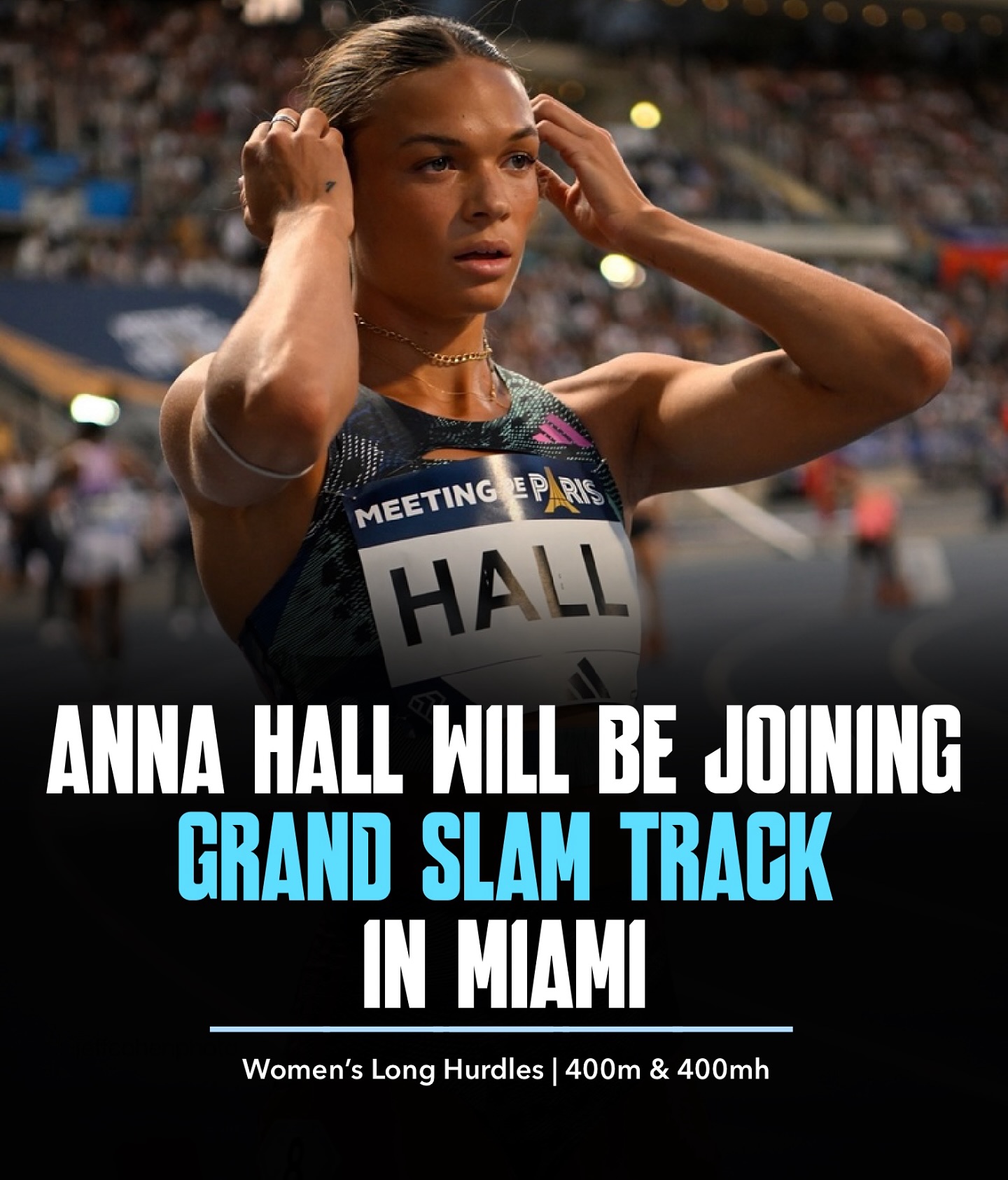 Anna Hall is set to join the Grand Slam Track meet in Miami! 🇺🇸
Here she’ll face none other than world record holder Sydney McLaughlin-Levrone!
Post by @athletics_eu
#annahall #sydneymclaughlin #grandslamtrack