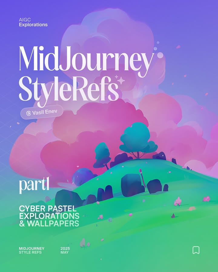 ✨ MidJourney Style References • Part 1
Hey Friends, I’m kicking off a new series to share some awesome MidJourney Style References I’ve discovered. (I had to redo the post since I wasn’t happy with the layout)
💬 Comment ‘Cyber’ to get the prompt blueprint to your inbox, along with the link to the Cyber Pastel Wallpaper Pack. 💌
•
#ai #midjourney #aigc #wallpaper #prompts #designinspiration #wallpapers #color #colors #palette #graphicdesign #graphicdesigner #cyberpastel #uiux #ui #uitrends #designtrends #colorinspiration #designtips #midjourneyart