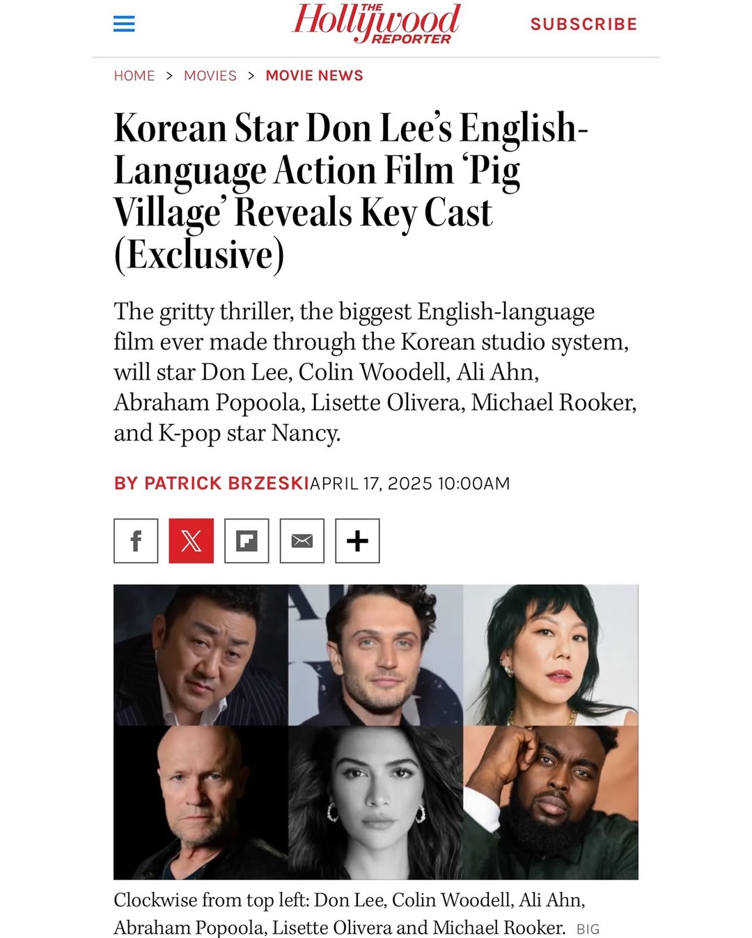 ⠀
<피그 빌리지>
마동석의 빅펀치픽쳐스 제작.
국내 최초 한국에서 제작하는 헐리우드 글로벌 프로젝트.
100% 영어 대사.
미국 샌디에이고의 한 마을에 각기 다른 목적을 가진 수상한 사람들이 모이며 펼쳐지는 액션 스릴러.
현재 촬영에 돌입!
<PIG VILLAGE>
Made in Korea. Shot in English. Powered by Big Punch Pictures.
The first-ever all-English film produced 100% in Korea.
In production now. Let’s go!