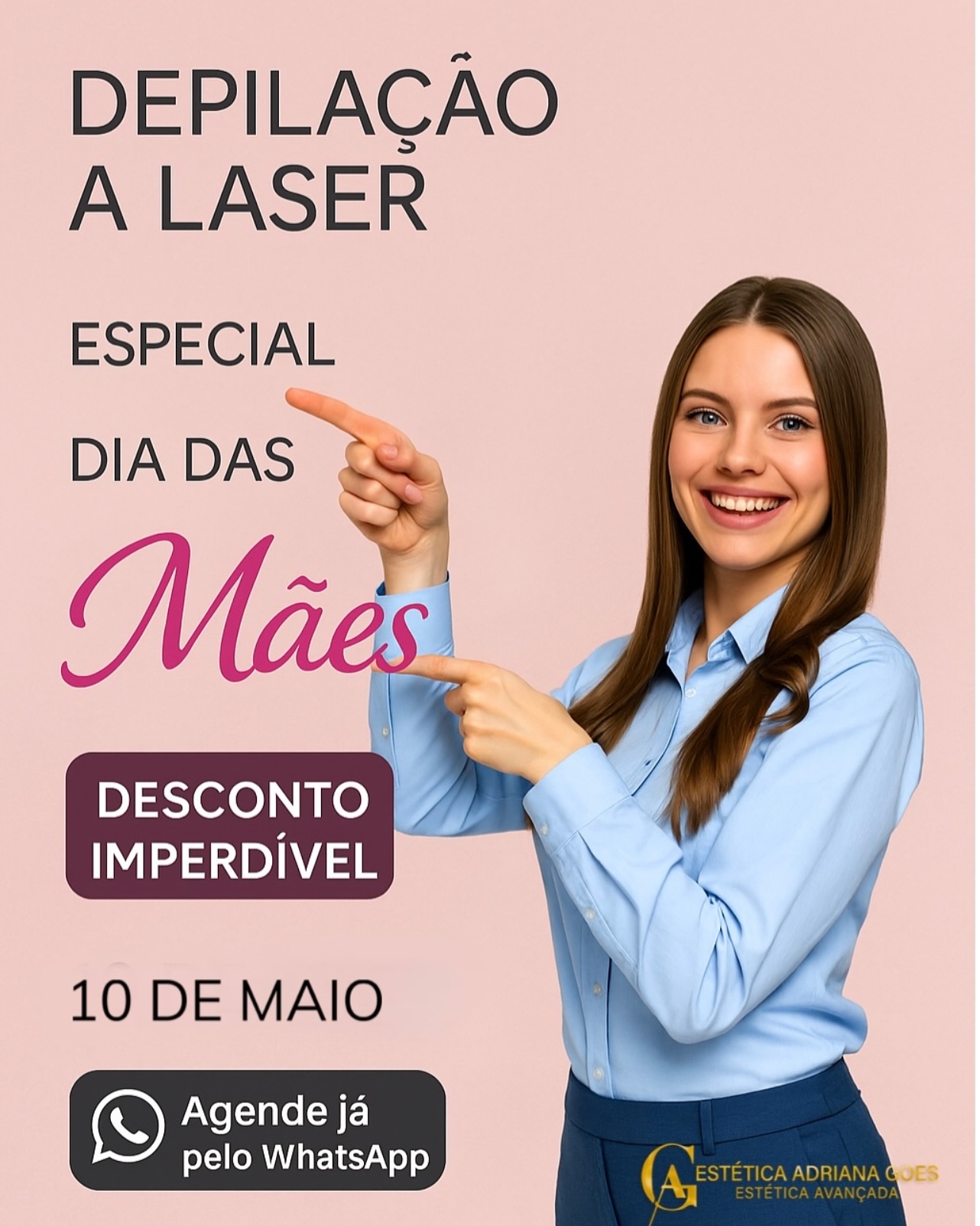 Laser Day Especial – Mês das Mães!
Descontos incríveis em depilação a laser para você se cuidar ou presentear quem ama!
Vagas limitadas. Agende já!