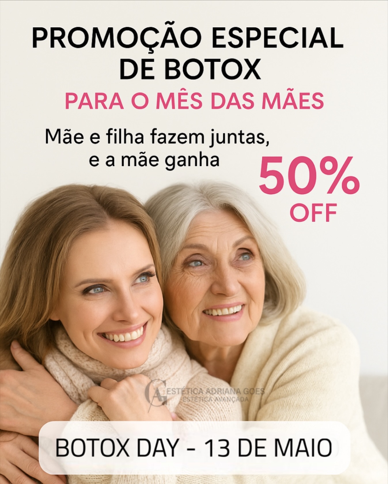 Neste mês das mães, presenteie-se com um momento de cuidado e beleza! Agende sua sessão de Botox e sinta-se ainda mais radiante. 🌸 #MêsDasMães #Beleza #cuidadopessoal