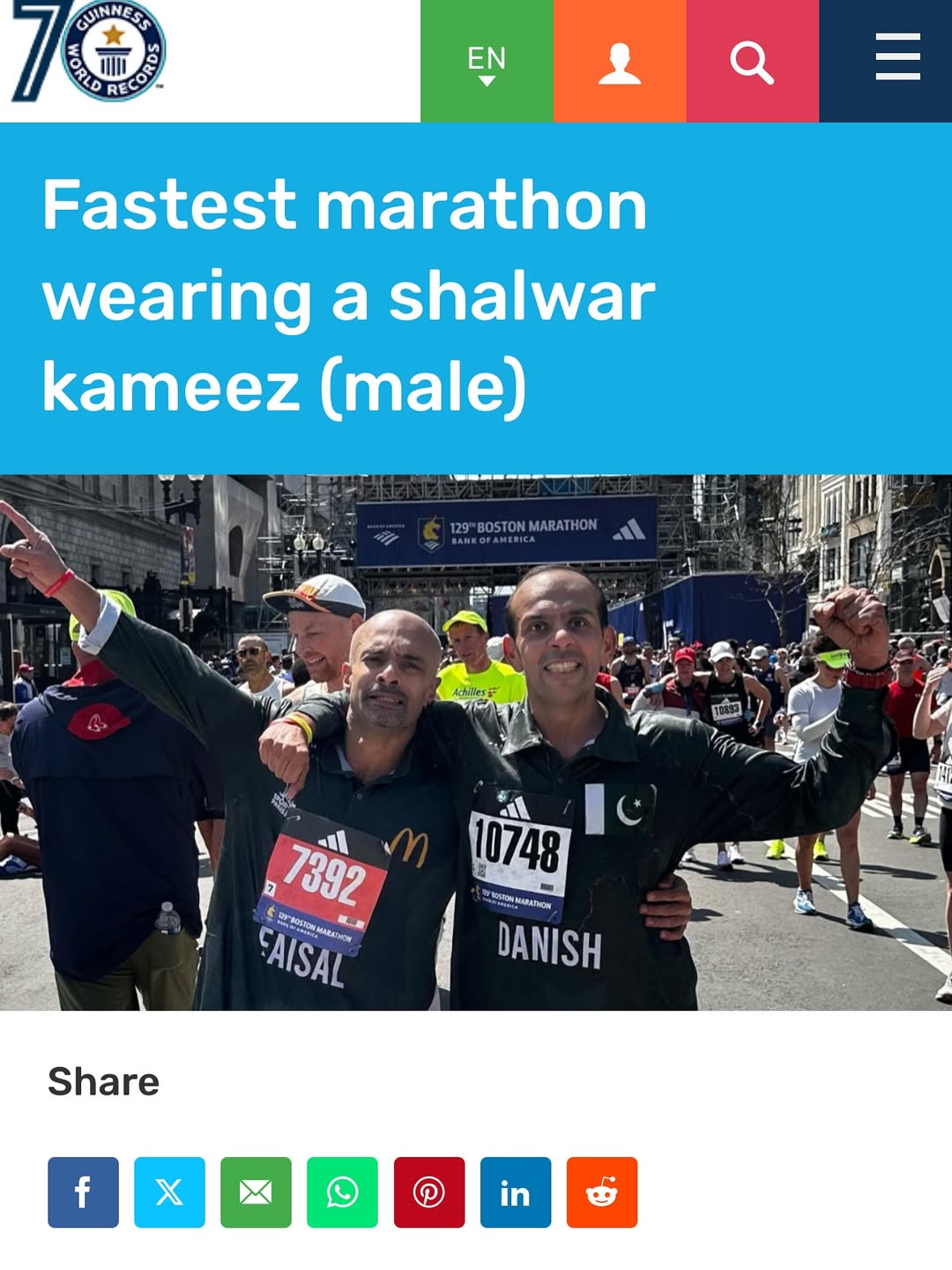 PAKISTAN STRIKES BACK!!!!
Pakistan enters the Guiness Book of World records!!! official confirmation is here !!! and what a day for Pakistan!!!
I am proud to say i ran wearing my National dress and at the same time got into the record books with my brother Danish Elahi,
We as a nation stand tall and proud today , we celebrate running and our national heritage today .
For my well wishers Thank you for the prayers and mubarak baad .
For those questioning the integrity less then 24 hrs ago , Please celebrate Pakistan.