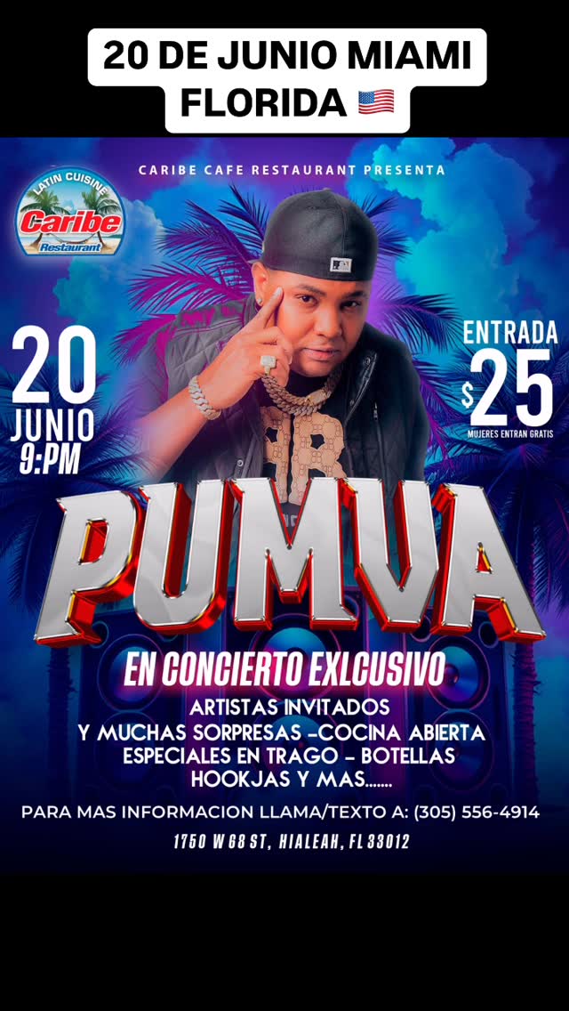 SEGUIMOS ACTIVO SE CALIENTA MIAMI 20 DE JUNIO @cariberestauranthialeah #pumva #caribe 🔥🔥🔥🔥🔥🇺🇸