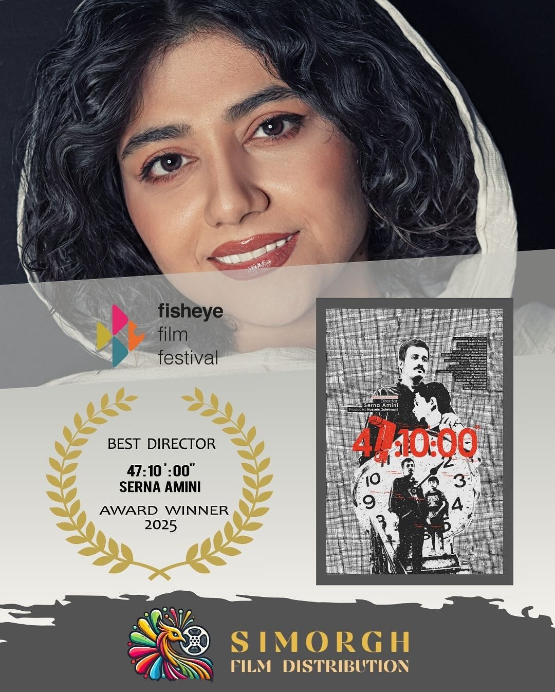.
فيلم كوتاه ‘۴۷ ساعت و ده دقيقه’ به كاركردانى سرنا امينى و تهيه کنندگی حسين سليمانى و نویسندگی یزدان کاظمی موفق به دریافت ۲ جایزه از هشتمین دوره فستیوال Fisheye در انگلستان گردید. این فیلم کوتاه در ۴ بخش بهترین کارگردانی (سرنا امینی)، بهترین فیلمنامه کوتاه (یزدان کاظمی)، بهترین بازیگر مرد (حسین سلیمانی) و بهترین فیلمبرداری(مهدی رضایی) کاندید دریافت جایزه بود که در دو بخش بهترین کارگردانی و بهترین فیلمنامه کوتاه موفق به دریافت جایزه گردید.
این موفقیت را به تیم خوب سازنده این فیلم تبریک میگوییم.
The Short film “47:10:00”, directed by Serna Amini, produced by Hossein Soleimani, and written by Yazdan Kazemi, won two awards at the 8th Fisheye Festival in the UK.
This short film was nominated in four categories, Best Director (Serna Amini), Best Short Screenplay (Yazdan Kazemi), Best Male Performance (Hossein Soleimani), and Best Cinematography (Mehdi Rezaei) and won in two: Best Director and Best Short Screenplay.
Congratulations to the great team behind this film!
@fisheyefilmfest
@serna_amini
@hosseinsoleimani
@amin__shahrii
@yazdan_kazemi
@mehdi.rezaaee
Director: Serna Amini
Producer: Hossein Soleimani
Co-producer: Amin Shahri
Writer: Yazdan Kazemi
Dop: Mehdi Rezaei
Cast: Hossein Soleimani, Kiashah Tangestanipour, Pourya Beigi, Romina Nikandish, Arisa Payamshad
First Assistant Director: Marzieh Zartosht
Editor: Mahyar Behmanesh
Composer: Payam Azadi
Make-Up Artist: Elahe Asgari
Set Designer: Ahmad Lotfi
Costume Designer: Mehrasa Bolhasani
Sound Design: Ehsan Afsharian
Sound Recordist: Milad Maleki
Colorist: Mehran Doosti
Script Supervisor: Nafas Osooli
Poster Designer: Sina Afshar
@mehdi.rezaaee
@amirahmad_ansari
@hamedmukhtari
@mahyar.behmanesh
@payam.azadiii
@elaheh.asgarii
@miladmaleki
@sinaafshar_
@ehsanafn
@romina_nikandish
@maryammnasrollahi
@marziezartosht
@yazdan_kazemi
@kiaashaah
@mahsa_zarrinjooee
@mehrasabolhasani
@sadra.khiabanian
@doostanstudio
@nafas.osouli
.
#shortfilm #fisheyefilmfestival
#filmfestival #bestshortfilms #distribution #فیلم_کوتاه #کارگردانی_سینما #کارگردان #جشنواره #جشنواره_فیلم_کوتاه #جشنواره_فیلم #فیلم_کوتاه #فیلم_مستقل_کوتاه #فیلم_کوتاه_داستانی