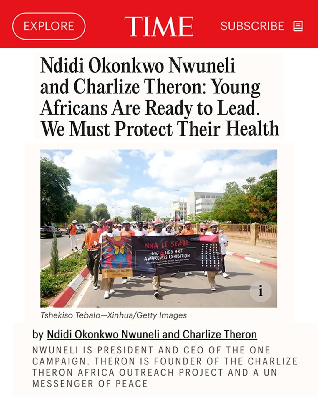 Africa – where I grew up – is the youngest and fastest-growing continent, exploding with potential. By 2050, a quarter of people on Earth will be African. But international aid cuts are primed to undo 25 years of progress and could drive nearly 11 million additional HIV infections and 3 million more AIDS-related deaths by 2030.
Today in @TIME, @ndidinwuneli of @onecampaign and I call on ALL of us – governments, philanthropists, and global citizens – to invest in young Africans’ health, education, ideas, and leadership potential –– something we have been doing at @CTAOP since 2007. Our future depends on it.