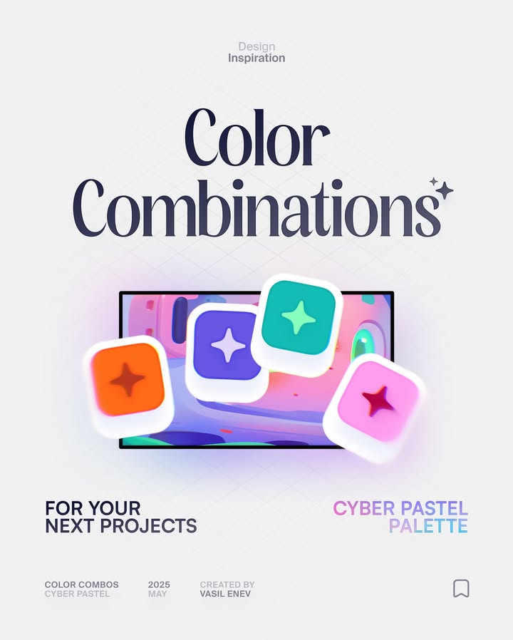 👾 Cyber Pastel • Color Combinations
Looking to incorporate new colors into your projects? I’ve curated stunning color combinations inspired by the Cyber Pastel AIGC explorations.
💬 Comment your favorite color and let me know what it reminds you of!
If you are interested in the wallpapers, don’t hesitate to check them out in my bio link. 🔗
•
#cyberpastel #cyber #stunninggradients #colorpalette #designinspiration #gradient #gradients #color #colors #palette #graphicdesign #graphicdesigner #dotuiux #uiux #ui #uitrends #designtrends #colorinspiration #designtips #creativecloud