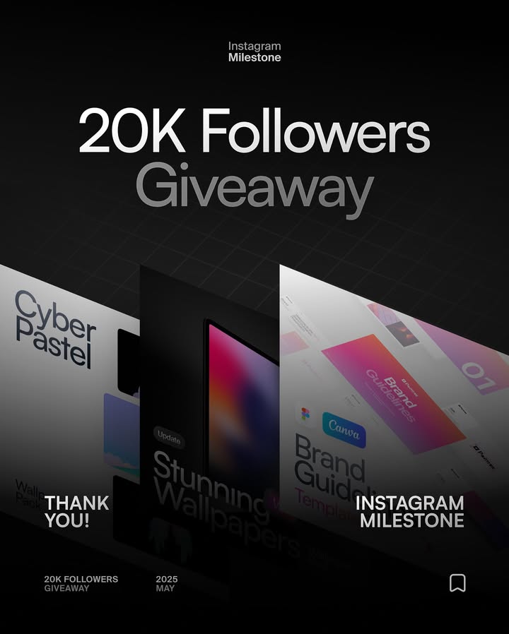 💌 20K Giveaway 💌 WINNERS ARE CHOSEN!!!
I just hit 20,000 followers and couldn’t be more thankful! To celebrate, I’m giving away a product of your choice from my store, to 3 lucky winners:
• Prime Brand Guidelines Template (Canva or Figma)
• Stunning Wallpapers • Vol 1
• Cyber Pastel Wallpapers
To enter, simply comment which prize you’d like to win.
Deadline: May 31st. Winners announced June 1st!
Good luck, and thank you for all your support! 💖
•
#giveaway #thankyou #20Kfollowers #designresources #wallpapers #brandguidelines #brandbook #branding #brandtemplate #brandprrsentation #stunningwallpapers #stunning #colors #gradients