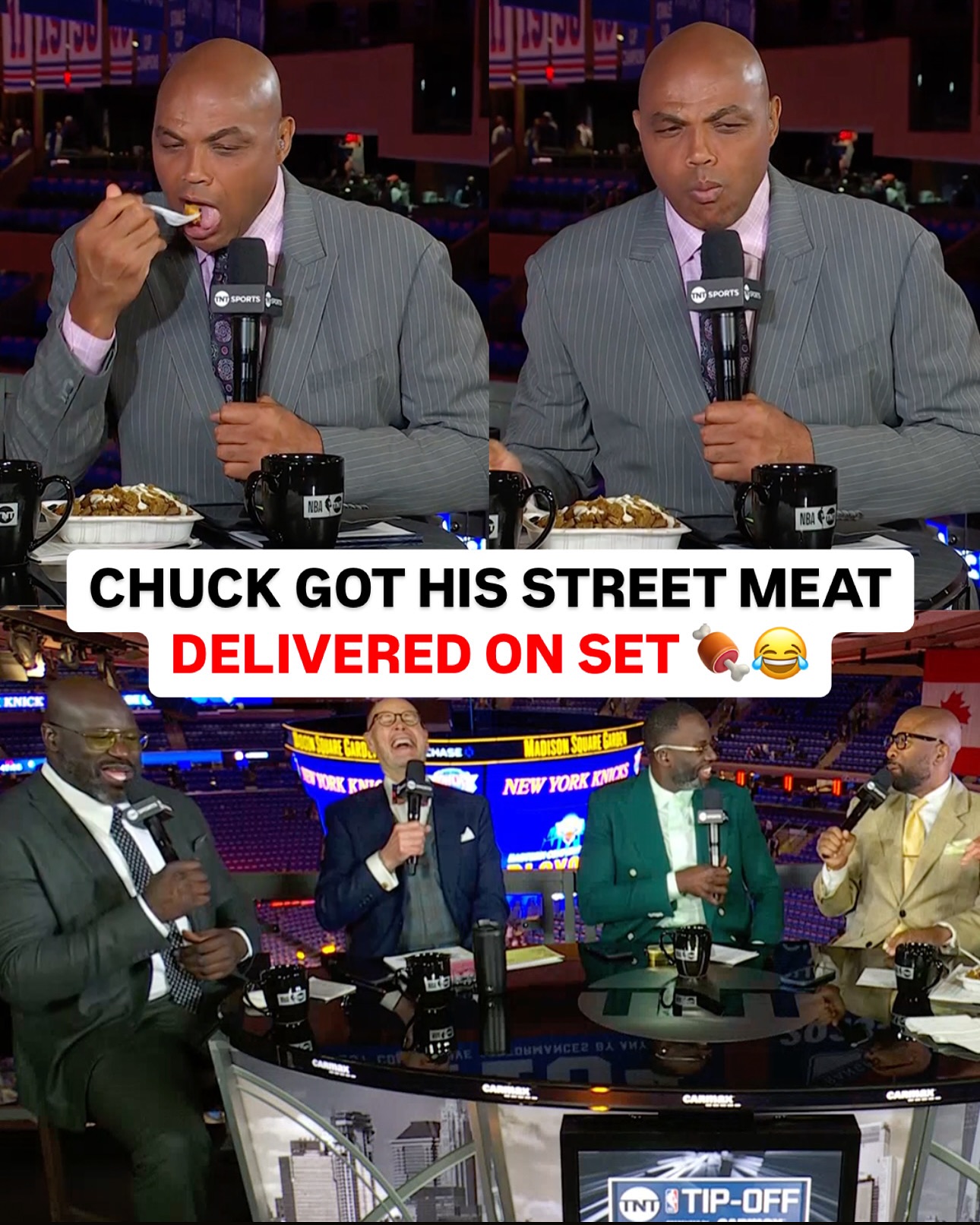 @charleswbarkley can’t go without his street meat when in NYC 😭