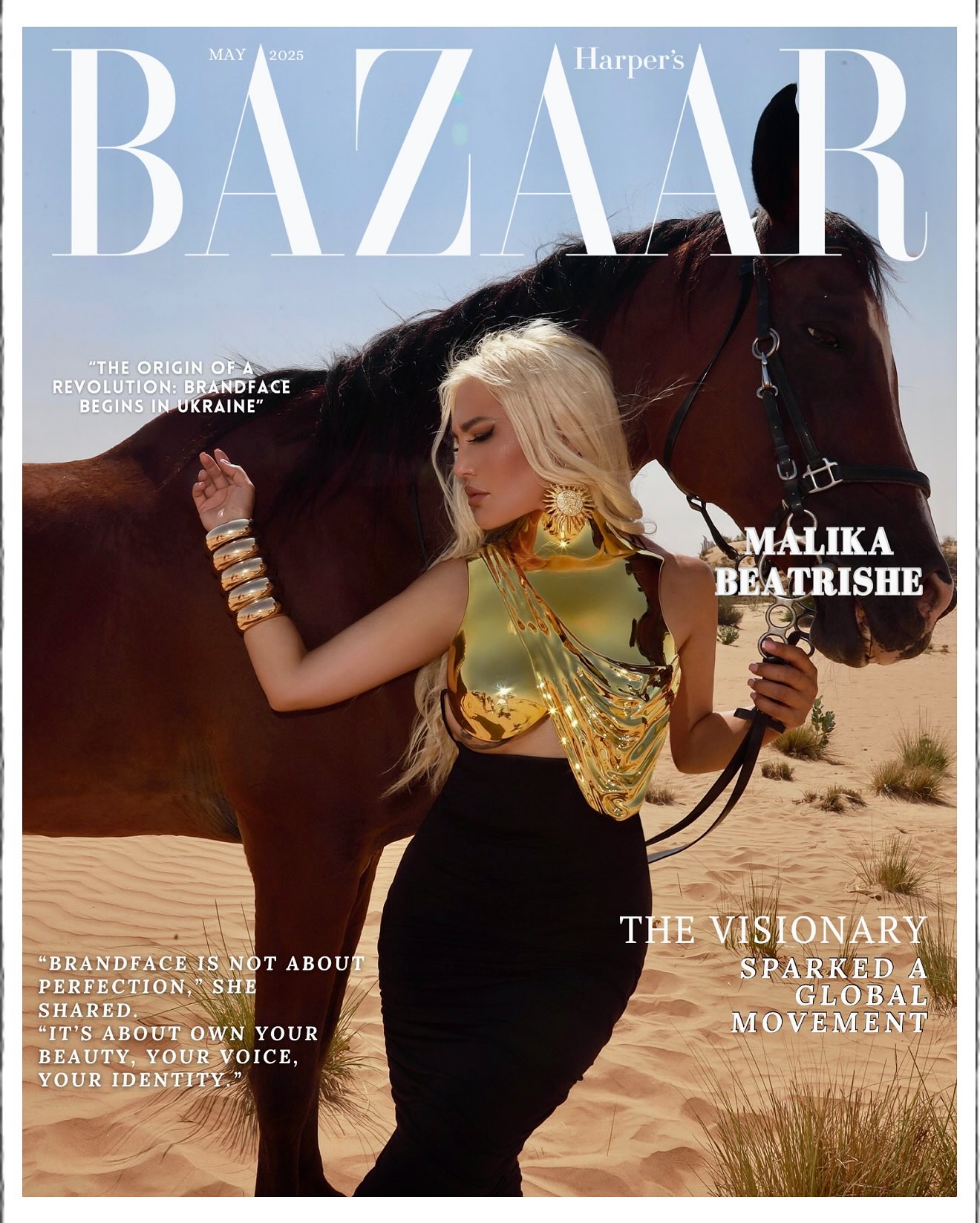 Обкладинка Harper’s Bazaar.
Моя. Справжня. Та, що здійснилася.
Кілька місяців тому я відкрито поділилася мрією — опинитися саме на цій обкладинці.
У моєму досвіді вже були Playboy, вже був L’Officiel.
Але Harper’s Bazaar — це не просто видання.
Це символ. Це виклик. Це межа «неможливо», яку я перетворила на реальність.
І ось я тут.
Ця обкладинка — не про глянець. Вона — про вибір.
Бути жінкою, яка не чекає моменту, а створює його сама.
Проєкт BRANDFACE — моє підтвердження цього шляху.
Він народився в Україні і став міжнародною платформою, яка допомагає тисячам жінок реалізувати себе, відчути силу та заявити про себе світові.
І сьогодні — ми знову на обкладинці.
З історією. З місією. З правом сказати:
Якщо справді хочеш — і дієш — усе можливо.
Дякую кожній, хто поруч. Це наша енергія.
Harper’s Bazaar cover.
Mine. Real. Fulfilled.
A few months ago, I shared one of my biggest dreams — to appear on the cover of this very magazine.
I had already been featured in Playboy and L’Officiel.
But Harper’s Bazaar was different.
It’s a symbol. A challenge. That one “impossible” milestone — which I turned into reality.
And here I am.
This cover isn’t just about fashion — it’s about choice.
About being a woman who doesn’t wait for the moment, but creates it.
My project, BRANDFACE, is proof of that path.
It was born in Ukraine and became an international platform helping thousands of women step into their power, express themselves, and be seen.
And today — we’re on the cover again.
With a story. With a mission. With the right to say:
If you truly want it — and act — everything is possible.
Thank you to every woman who’s walked beside me. This is our energy.
Stylist: Maryna Kovalenko
@style_by_mariarty
Photographer: Evgenii Brizhanov
@brizhanov_photo
