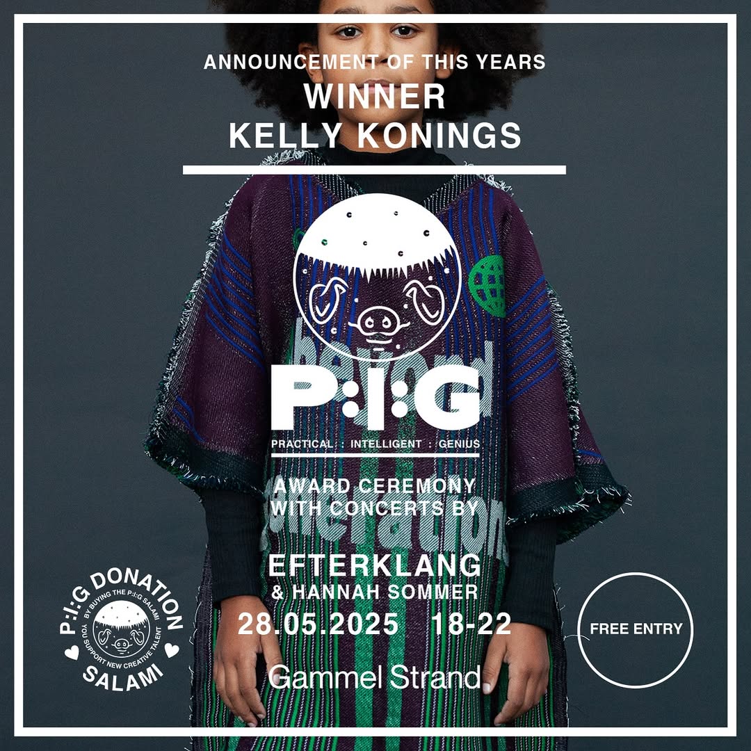 And The P:I:G Award 2025 Goes to ………… @kellykonings.textiles
Thanks to the 300 peeps who came @kunstglstrand and headr Kelly tell a bit about her work and afterwards 2 concerts @efterklang @hannahsommer.music
Motivation for choosing Kelly Konings as the P-I-G Award winner 2025
Kelly Konings operates at the intersection of technology, art, and design. Harnessing the strengths of these three domains, she has developed contemporary wearable art, but even more notably, she has pioneered a technique with vast potential. Her work reimagines a traditionally wasteful production system, offering a more sustainable and thoughtful approach. The artistry lies in her creation of visually compelling and tactilely engaging objects that could easily be exhibited as standalone artworks. The intelligence is evident in her profound understanding of both artisanal craftsmanship and industrial processes. Her design brilliance is found in reconfiguring the production paradigm—crafting a new aesthetic while simultaneously presenting a method ready for large-scale manufacturing, thus challenging conventional notions of how we produce.
The P-I-G Foundation and Henrik Vibskov are proud to name Kelly Konings the recipient of the 2025 P-I-G Award and commend her for expanding the horizons of craftsmanship, industrial manufacturing, and artistic exploration in everyday items.