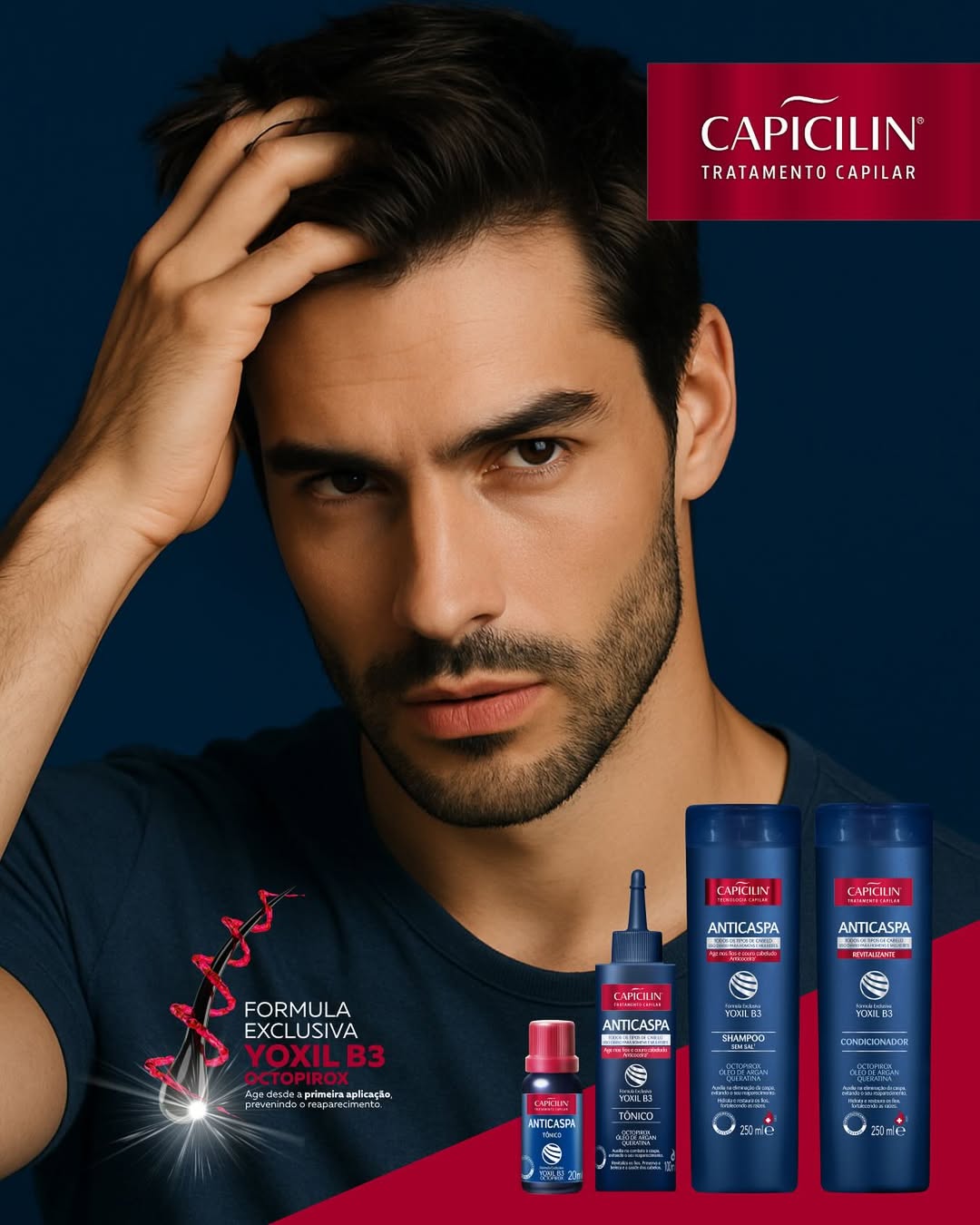 Com Shampoo, Condicionador e Tônico Capilar, nossa linha Anticaspa é ideal para o uso diário e já conquistou o público masculino. Mas não se engane: a eficácia é comprovada também nos cuidados femininos!