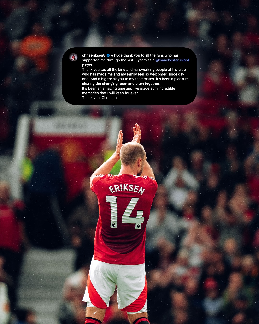 It’s been a pleasure, Christian ❤️
#weareunited #mufc #manutd #eriksen #oldtrafford