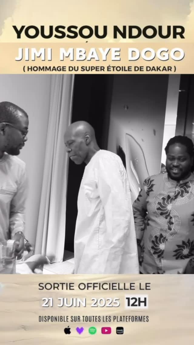 Mamadou Mbaye « Jimi » nous a quittés le 12 février, laissant un grand vide dans le cœur de tous les amoureux de la musique du Super Étoile et de la musique sénégalaise en général.
Jimi Mbaye Dogo était ce virtuose de la guitare dont les notes uniques ont su créer des harmonies intemporelles.
Demain, le 21 Juin, à l’occasion de la Fête de la Musique, la chanson « Jimi Mbaye Dogo » sortira sur toutes les plateformes 👉🏽 lien orcd.co/youssoundour_jimimbayedogo . Avec le Super Étoile, c’est notre manière de lui dire merci, et de lui rendre un vibrant hommage.
Jimi, sa jaan wàcc na.
Réew mi ameel na la njukkal.
Jarama. 🙏🏾🇸🇳
#JimiPourToujours #HommageJimiMbaye #YoussouNdour #SuperÉtoile