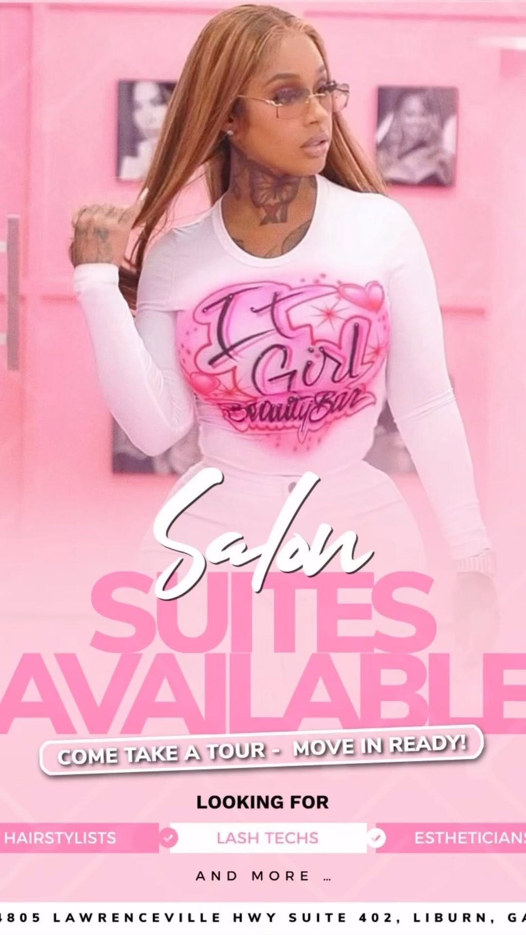 🩷IT GIRL BEAUTY BAR SALON SUITES AVAILABLE🩷
@itgirl_beautybar
💒LOCATION: 4805 Lawrenceville Hwy Lilburn Ga 30047
💰 MOVE IN SPECIALS AVAILABLE
🔑 24 Hour Access
📞CALLING ALL : 💇♀️💇HAIRSTYLIST 💄MAKEUP ARTIST 🫧ESTHETICIANS 👁️LASH TECHS 💅NAIL TECHS && MOREEE‼️‼️‼️‼️‼️‼️‼️
🩷CALL TO SCHEDULE YOUR TOUR & ASK ABOUT OUR SPECIALS 🩷
⬇️⬇️⬇️⬇️⬇️⬇️⬇️
770-569-7430
TELL A FRIEND TAG A FRIEND THEE BEST OF THE BEST🤏