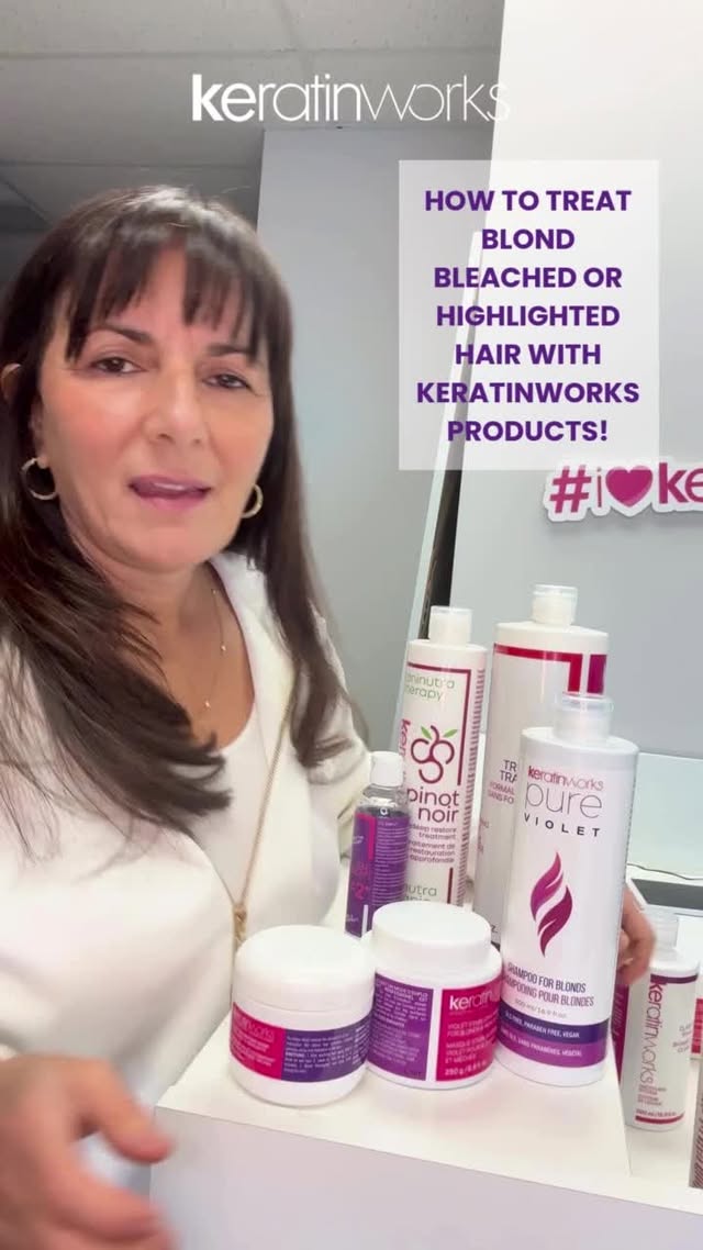 👩💼✨ Our CEO Corinne is here to answer a great question from @cabello.artistry about treating blond hair during smoothing and deep restore services! 👱♀️💜
✨ For at-home care, we recommend:
💜 Violet Shampoo — gently cleanses and neutralizes brassiness between salon visits.
💜 Violet Masks (available in 250ml and 1L) — deeply hydrate, repair, and maintain a bright, healthy blonde.
✨ For professional in-salon use, we have:
💜 Violet Solution 2+ — added into the Keratinworks Smoothing System and the Pinot Noir Deep Restore Therapy to tone, protect, and smooth blond hair during the treatment itself!
➔ Designed to keep blondes bright, silky, and frizz-free — from the salon chair to home maintenance. 🌟
#keratinworks #blondesolutions #violetsolution #violetshampoo #violetmask #keratinworkssmoothingsystem #pinotnoirtherapy #blondehaircare #blondetreatment #at_homehaircare #prohaircare #professionalhairproducts #salonexclusive #brassfreeblonde #healthyhairjourney #hairtransformation #keratintreatment #cleanhaircare #canadiansalonbrand #hairtok #modernsalon #haireducation #beautyindustrypro #hairproducts #blondespecialist #salonlife #behindthechair #frizzfreehair