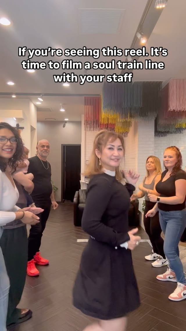 💡Halloween content idea 💡 Dress up and film a soul train line with your team.
Clients always comment on the personality at @thomastaftsalon 😂🥰 Being able to showcase our team in all of their beautiful lights is the name of the game.
Are you down to make this a trend?!