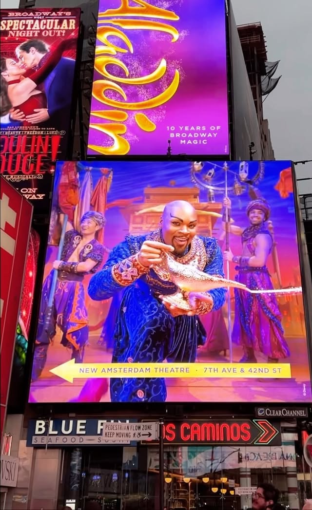 This post is going to sound โactor crazyโ, but I donut care. ๐ฉ
Even the idea of being on a billboard in Times Square before moving here was an unobtainable pipe dream. Now seeing this just made me cry. Thatโs all. Just needed to document it and say it out loud for my heart. Very thankful for @aladdin, its people, and all the magical opportunities. ๐ฅนโค๏ธ (Iโm even happy that @pierre_marais is in this, too. ๐)
#aladdin #broadway #nyc #thetare #disney