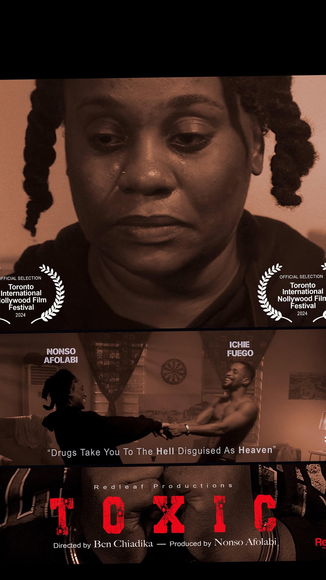 We are excited to announce that TOXIC is now an official selection of the TINFF, a Canadian Screen Award qualifying film Festival.
I’d like to thank our cast and crew for making this project possible and we are grateful to the Toronto International Nollywood Film Festival for this opportunity.
#Tinff
#Tinff2024
#Toxic
#shortfilm
#toronto
#filmfestival
Cast
Nonso Afolabi @heynonso
Ichie Fuego @ichie_fuego
CREW
producer/EP - @heynonso
Director - @benchiadika
Director Of Photography - @otunbasamuel
Production manager - @iam_idomalion
Story/screenplay - @heynonso
make up /sfx - @lashes_allure
Props @phe_hin
Hair - @pfeyishola
Bts- @_iamgeorgeowen
Supervising editor /sound design- @sholaayorinde
Gaffer - Olaolu ojo
Set design - @poppacube7
Music score - Juwon Johnson
1st Ac/focus puller - Funsho Ogundipe