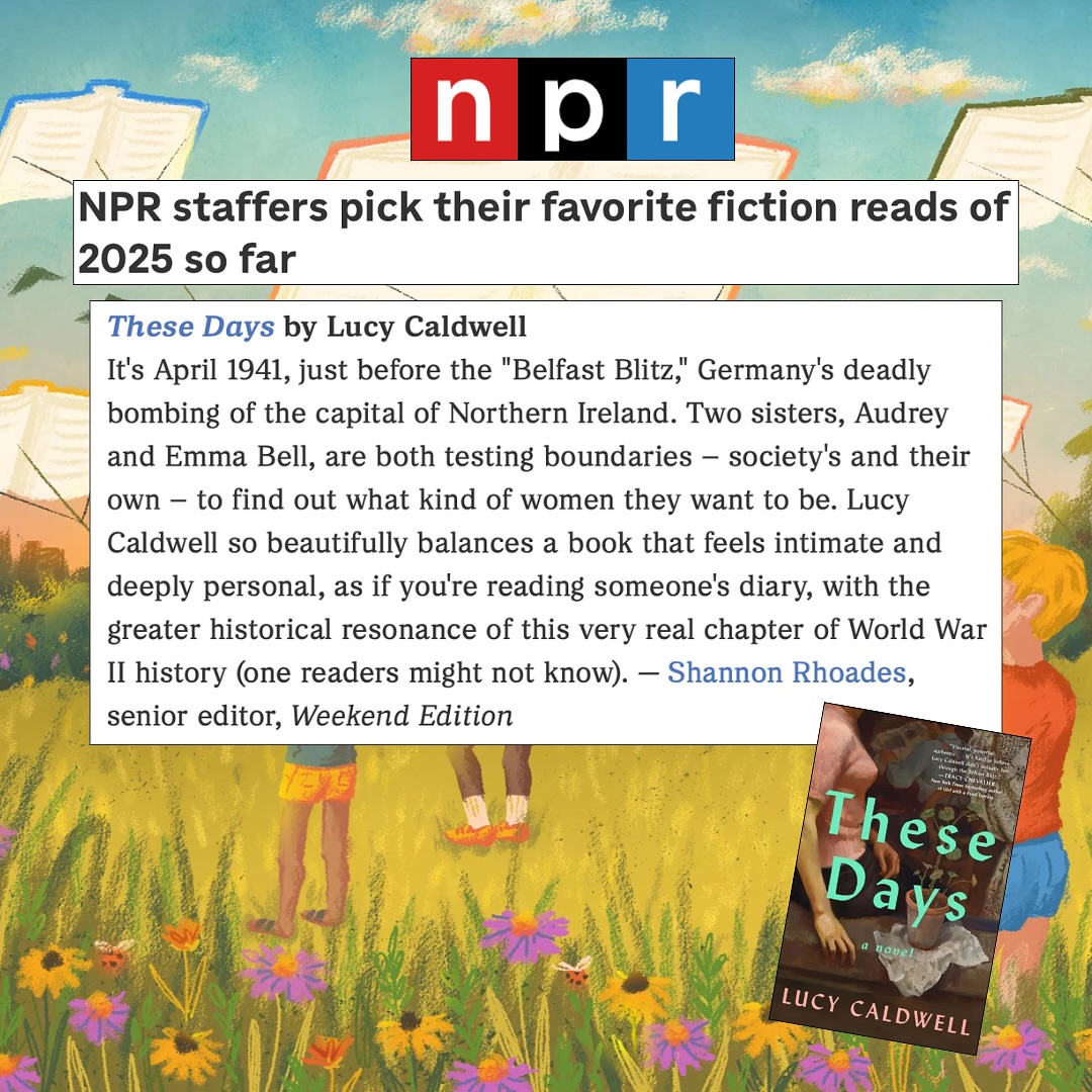 This just in!
@NPR staffers chose their favorite fiction books of 2025 so far and THESE DAYS by Lucy Caldwell made the cut.
More well-deserved praise for a brilliant author and a truly poignant novel.
Pick up a copy at your local bookstore or library and see for yourself.
All of us at @sjplit are proud.
X, SJ