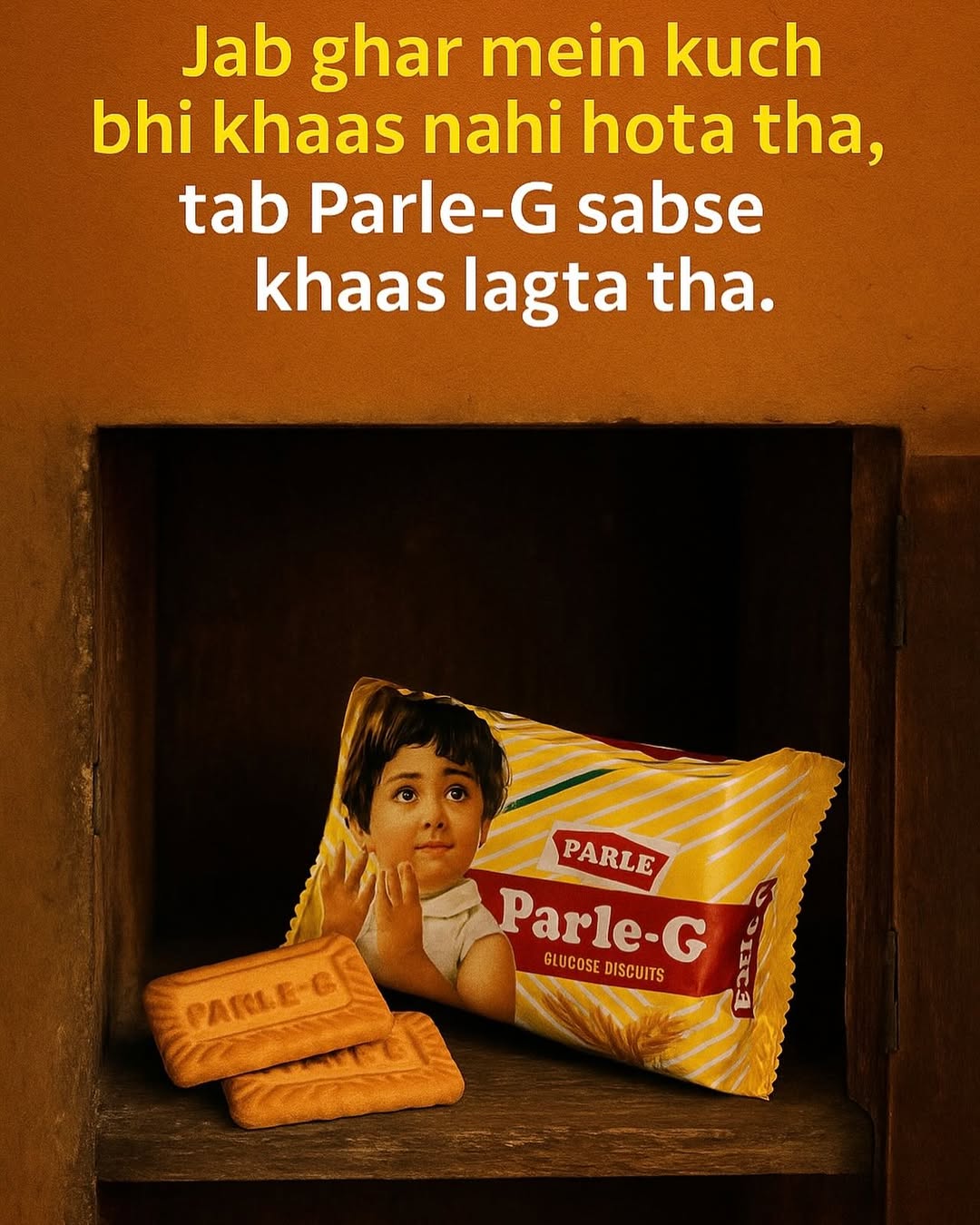 There was a time when we didn’t have much.
No fancy breakfast, no buttered toast, no cereal boxes lined up on the shelf.
But we had one thing that felt like a celebration:
A packet of Parle-G.
I still remember sitting on the cold floor of our tiny kitchen…
legs crossed, steel glass of tea in front of me,
and that yellow-red packet right next to it.
Sometimes the biscuits would be broken.
Sometimes there would be just 3 or 4 left.
But for some reason — it always felt complete.
Because it wasn’t just a biscuit.
It was mom’s love served with tea.
It was dad’s silence turning into a smile.
It was peace in a noisy world.
When the world talks about luxury,
I still think of that moment —
a quiet home, a fading sunbeam on the floor,
and a single Parle-G dipped in warm chai.
Back then, we didn’t have notifications or reels.
We had shaanti.
And one biscuit was enough to make the whole day feel special.
This image isn’t just a photo.
It’s a memory we all lived.
A time when life was simple… and hearts were fuller.
@officialparleg @parleproducts thank you for being the silent joy in millions of homes.
#ParleG #ChildhoodMemories #NostalgiaVibes #IndianEmotions
#OldSchoolLove #DesiHeart #ChaiAndBiscuits #MadeInIndia
#BackToBasics #MiddleClassLove #DesiFeels #StorytellingPost
#InstagramReelsIndia #EmotionalPosts #IndianMoms #RelatableAF
#ParleGLove #parlegofficial #DesiSoul #SimpleJoy