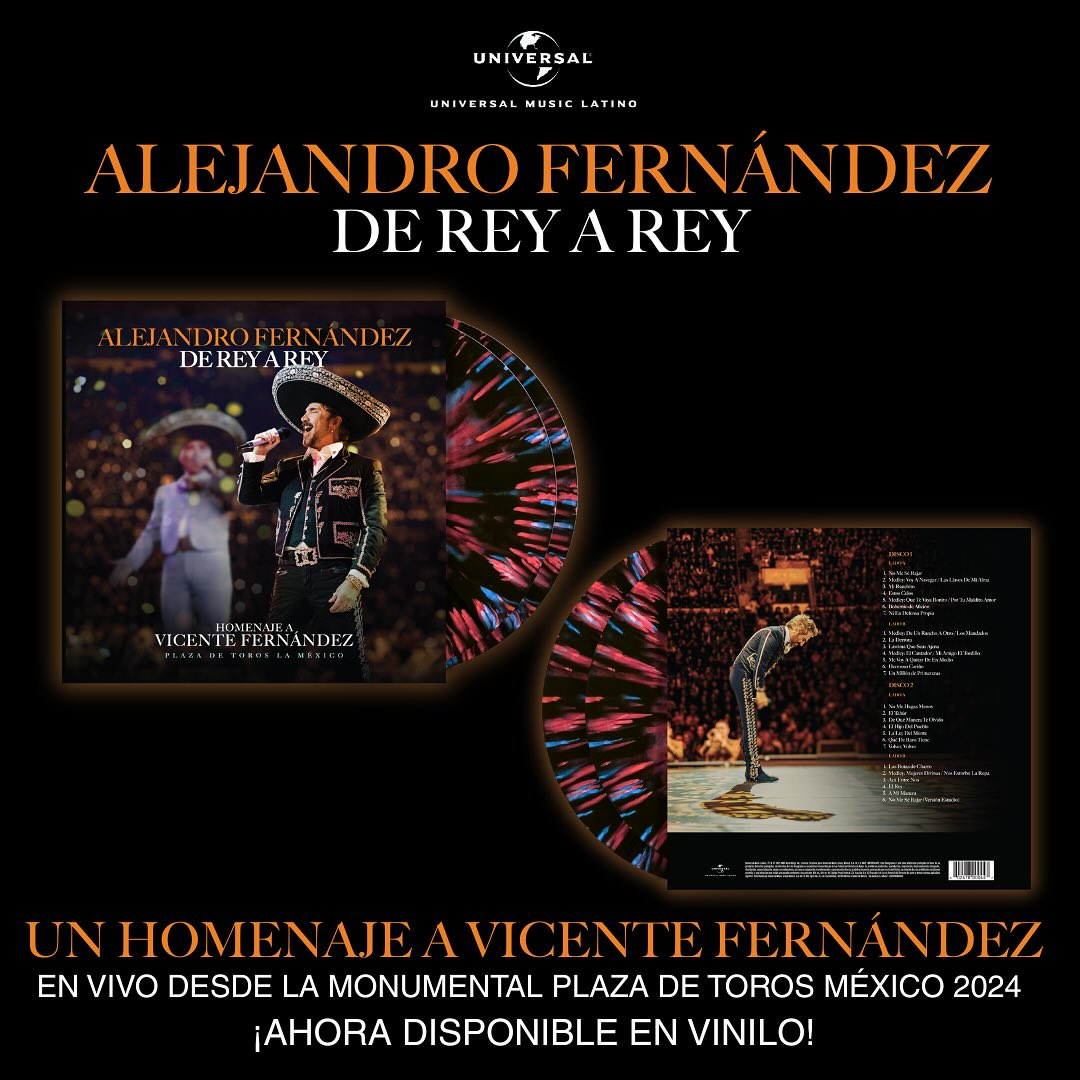 ¡Qué emoción, compaaaas!! 🤩🤩🤩
Pónganse listos porque ya está en PRE VENTA el Vinil “De Rey a Rey - En Vivo Desde La Monumental Plaza De Toros México”! 🕊️👑
📌 Venta general - 11 DE JULIO
¡No se lo pierdan!
LINK a PRE VENTA en STORIES! ↖️