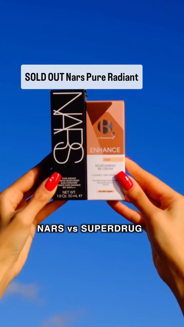 How do you think they’re doing this for just £6? VOTE👇
The NARS Pure Radiant Tinted Moisturiser has been sold out in nearly every shade for months. Our expert testing concluded that the Superdrug B Enhance Moisturising BB Cream is the closest alternative for the popular NARS cream.
Both tinted moisturisers contain the same active ingredients (Vitamin C & E) which are proven to even out and brighten skin tone after weeks of use. They also are both SPF 30 and are alcohol free! The Superdrug tinted moisturiser is slightly thicker in consistency compared to the Nars, however this means you can use less product to achieve the similar results. We analysed and tested all aspects of both products with skincare and product development experts to help you understand how these two creams compare before creating this content for Superdrug and our amazing community! We hope you find this helpful and feel free to suggest other skincare you would like us to test.
#bbcream #naturalmakeuptutorial #basemakeup #affordablemakeup #veganskincare #makeupreview #concealertutorial #luminousmakeup #ukhighstreet #highstreet #johnlewis #bootsuk #riverisland #millenial #mumssupportingmums #mumsofinstagram #wakeupandmakeup #reelitfeelit #feelgood #helpful #skincarecommunity #makeupcommunity #homedecor #narscosmetics #veganmakeup #kbeauty #uk #stormbert #londonmua #liverpoolmua