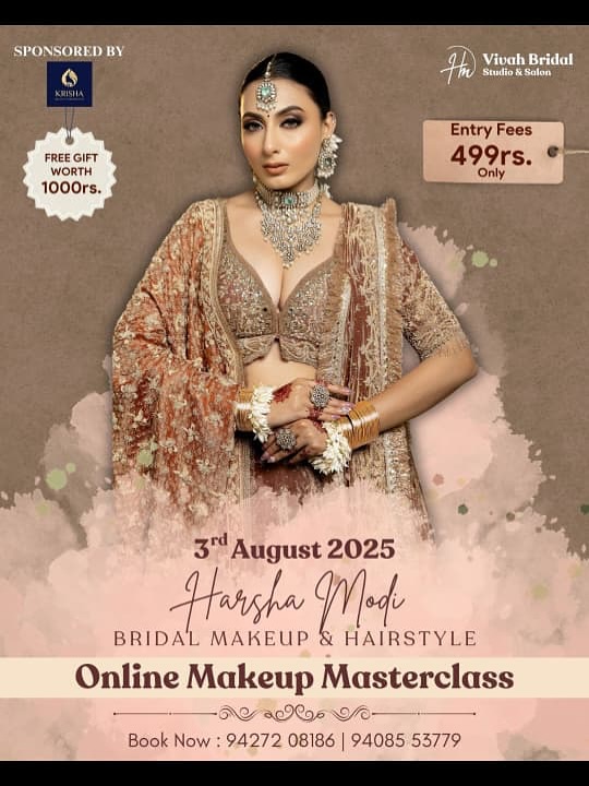 🔓Unlock the secrets to flawless
makeup! 💄👉🏻
Join me for an exclusive 1️⃣-DAY MAKEUP & HAIRSTYLE MASTER CLASS 🔛August 3️⃣ rd📈and elevate your skills to the next level!
☑️Enroll Now! (Payment screenshot is a must)
📲Payment Options: Online or Cash at Our Salon
📱Happening on Instagram - Don’t have an account?
Create one now to join!-
For more information you can can DM US or CALL.
📳94272 08186
94085 53779
#harshamodi #online #onlinemasterclass #makeupmasterclass #insta #instareel #makeuartist