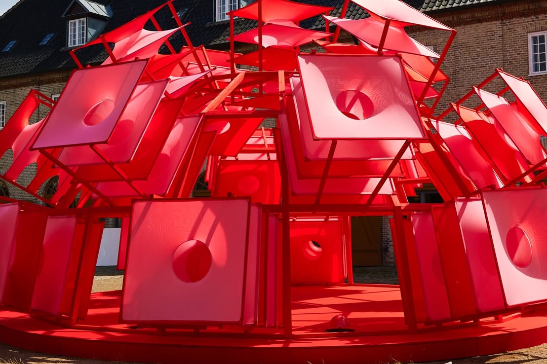 3days Of Design Copenhagen
The installation called Circle Dome Square for Louis Poulsen with a focus on Verner Pantons Work and his Panthella lamp made in 1971 - The Panthella lamp is one I grew up with in the 70s. We had the lamp at home so part of my childhood
The installation is inspired by Verner Panton and his iconic Panthella lamp. It refers to his universe of color and shape, something I very much relate to in my own work and admire in his. Next to that, the structures are inspired by the accordion, panopticons and old cameras.
I always try to include textile in some way in the installations - and in this installation play with it in relation to space. We are taking the classic shapes used by panton and extruding them with the use of textile, creating different new spatial experiences and shadows.
I hope it attracts people and that people will experience the different surprises that is in the details as you enter and walk around it. And I hope it survives the danish weather.
All Materials will be reused afterwards for others projects in August
memomies. @louispoulsen @3daysofdesign