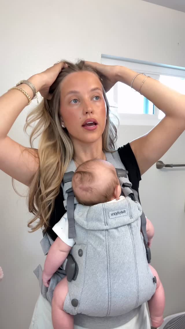 3 months postpartum and my days are much easier for baby & mama with the @babybjornus harmony carrier!! So comfortable and supportive we love it 🩶 #BabyBjörnPartner #postpartum #3monthspostpartum #babywearing