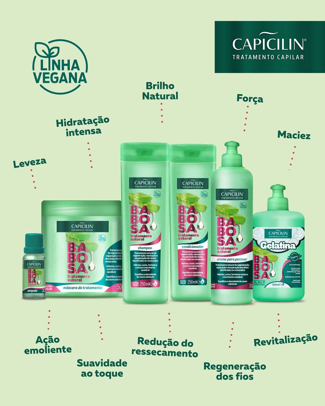 💚 Sinta o poder hidratante e regenerador da aloe vera!
Nossa linha Babosa é completa para sua rotina capilar.
