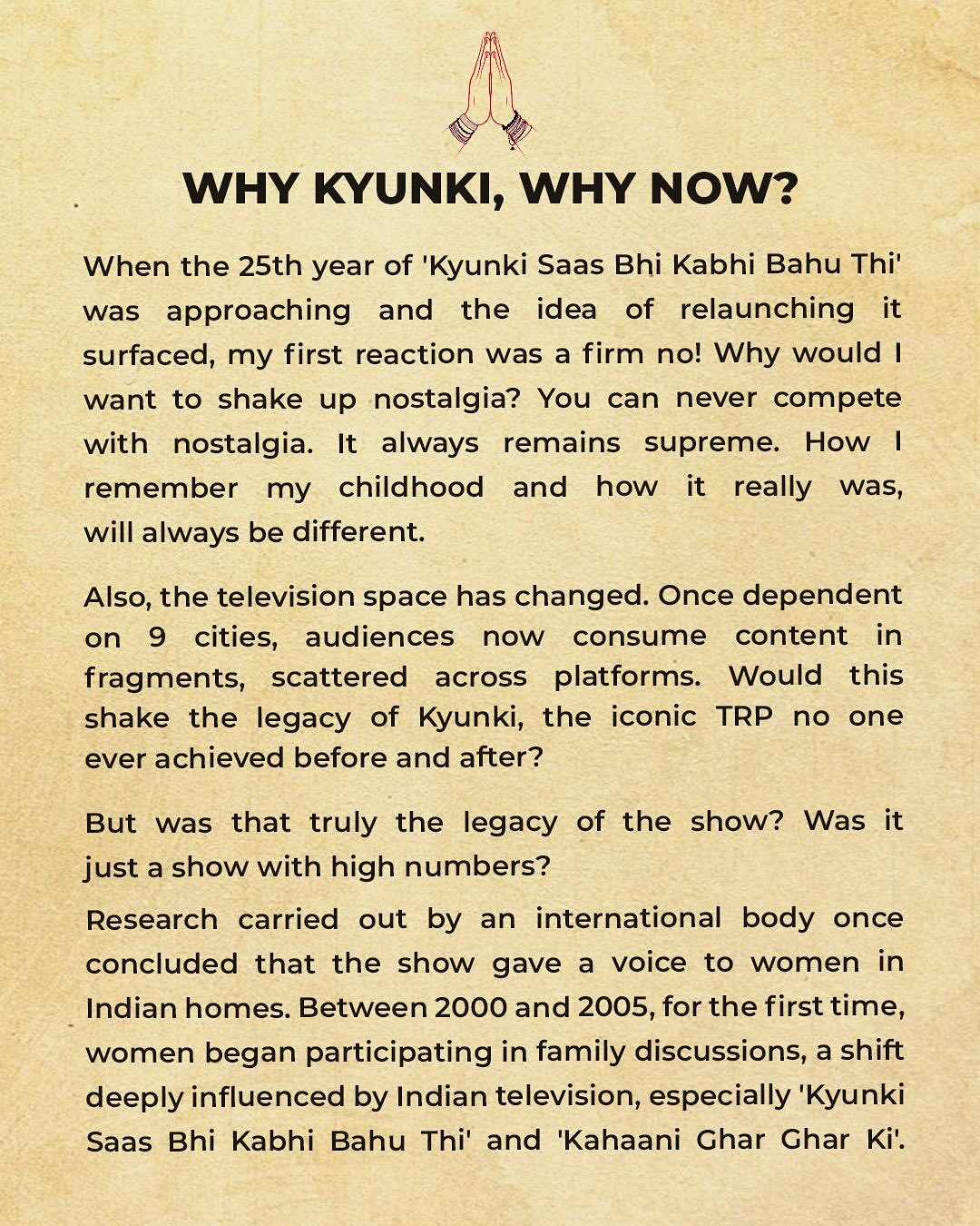 🙏
#KyunkiSaasBhiKabhiBahuThi