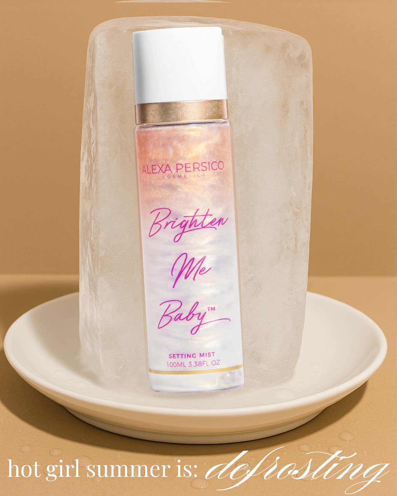 She’s defrosting… and she’s glowing ☀️❄️✨ Brighten Me Baby Mist is the summer secret to staying cool, dewy, and radiant AF 💦 #HotGirlSummer