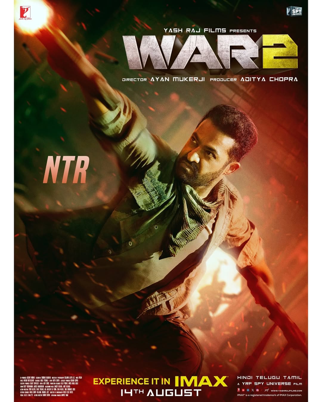 Bet you haven’t ever seen a WAR like this!
Let’s count it down #50DaysToWar2 … Releasing in Hindi, Telugu & Tamil on August 14th in cinemas worldwide! @hrithikroshan | @kiaraaliaadvani | @ayan_mukerji | #War2 | #YRFSpyUniverse | @yrf