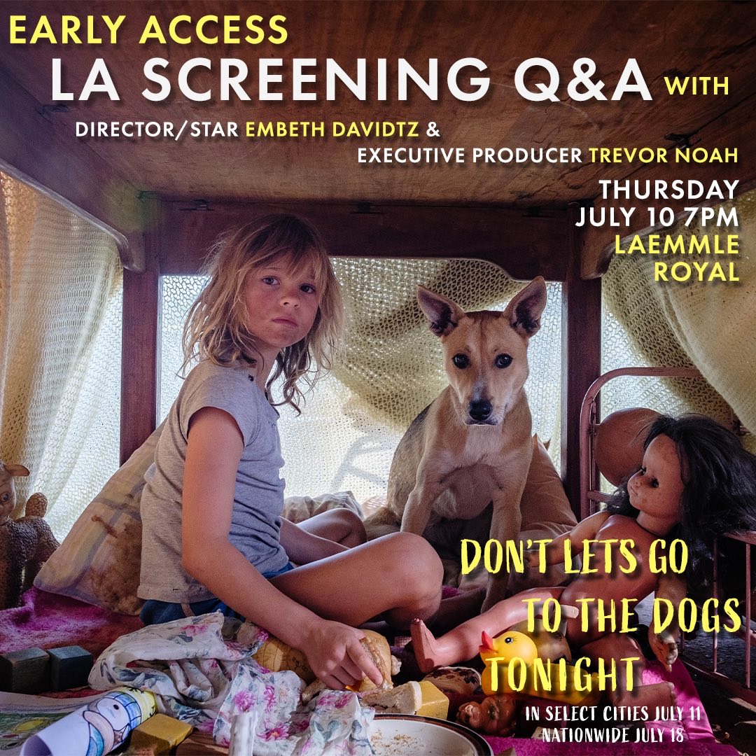If you are in LA, join me & director @embethdavidtz on July 10th for an early access Q&A for DON’T LET’S GO TO THE DOGS TONIGHT at the @laemmle_royal 🙌🏽 It’s an absolute honour to be one of the Executive Producers on this film and I can't wait for you to see it! 😊 In select theatres. NY/LA July 11th. Wider release July 18th!