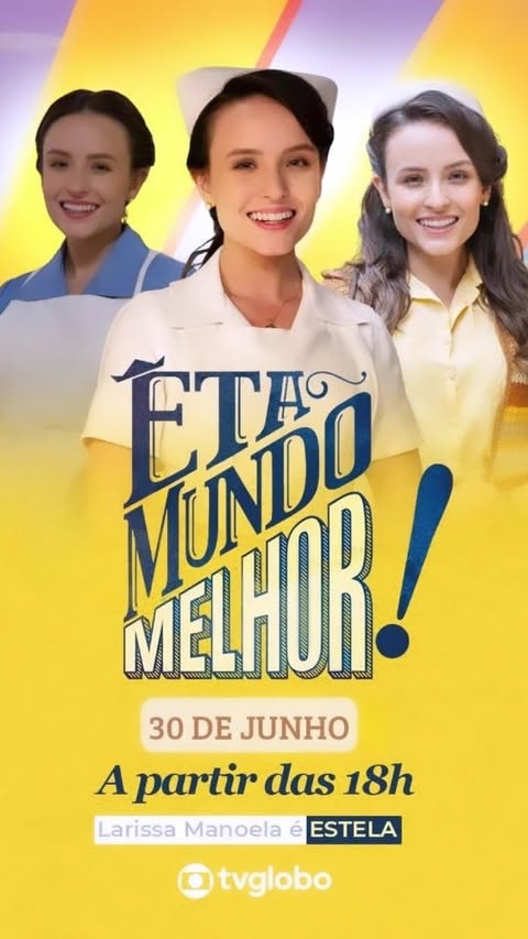 É HOJEEEE BRASIL 🌟
VEM ESTELA 🌟🌟🌟🌟🌟
Estão preparados para apaixonar-se por ela "Estela" a nova personagem vivida por @larissamanoela em "Êta Mundo Melhor" às 18h00 na @tvglobo ❤️